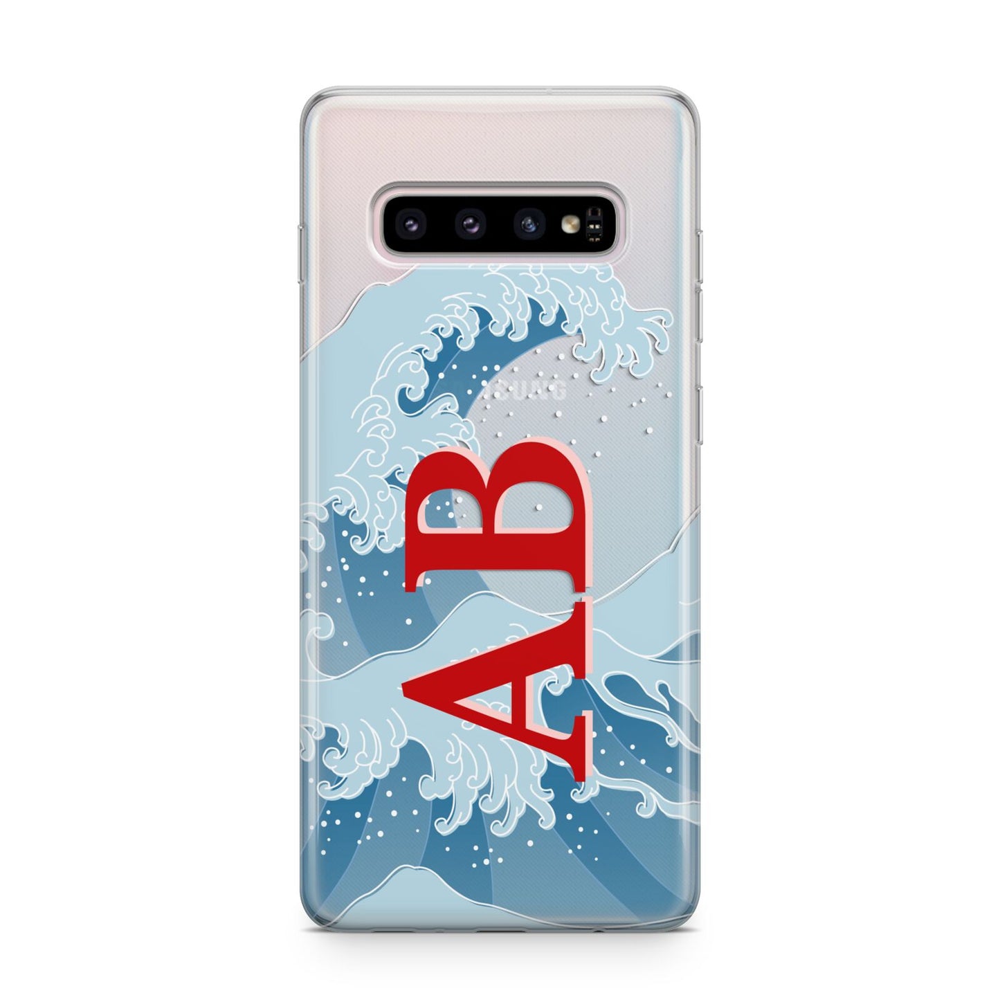 Custom Wave Initials Samsung Galaxy S10 Plus Case