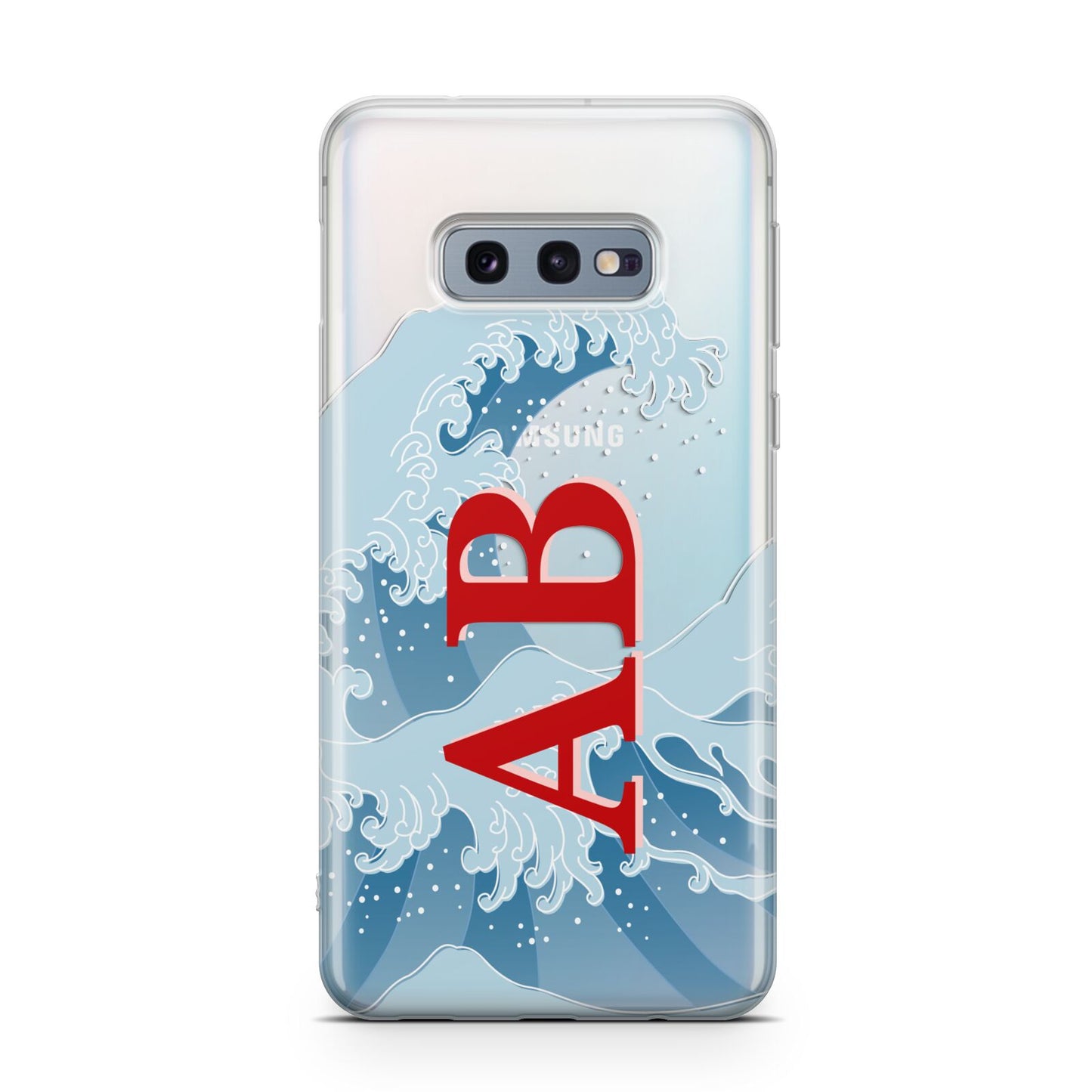 Custom Wave Initials Samsung Galaxy S10E Case