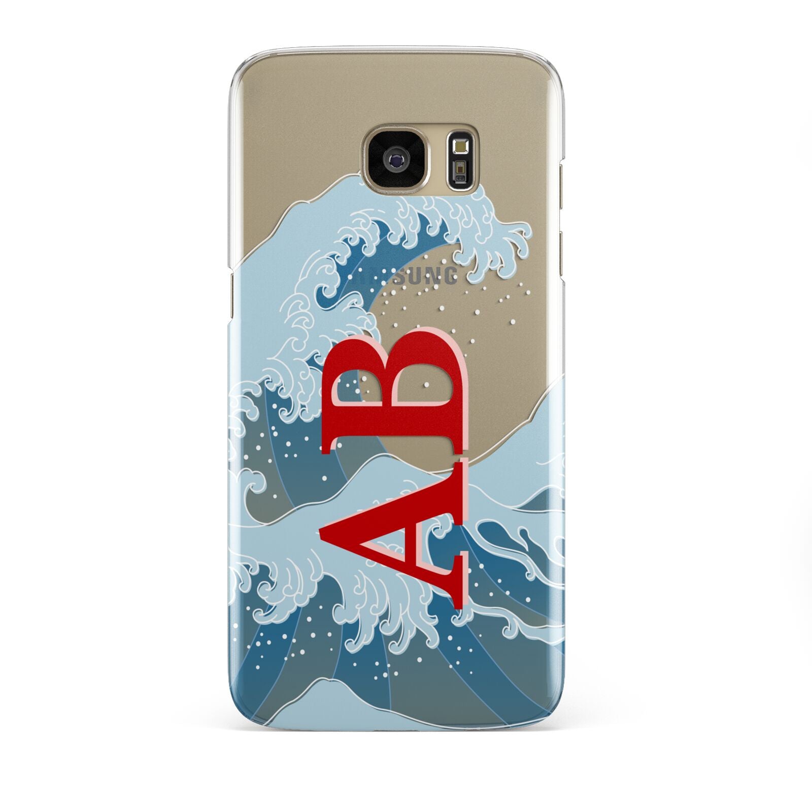 Custom Wave Initials Samsung Galaxy S7 Edge Case