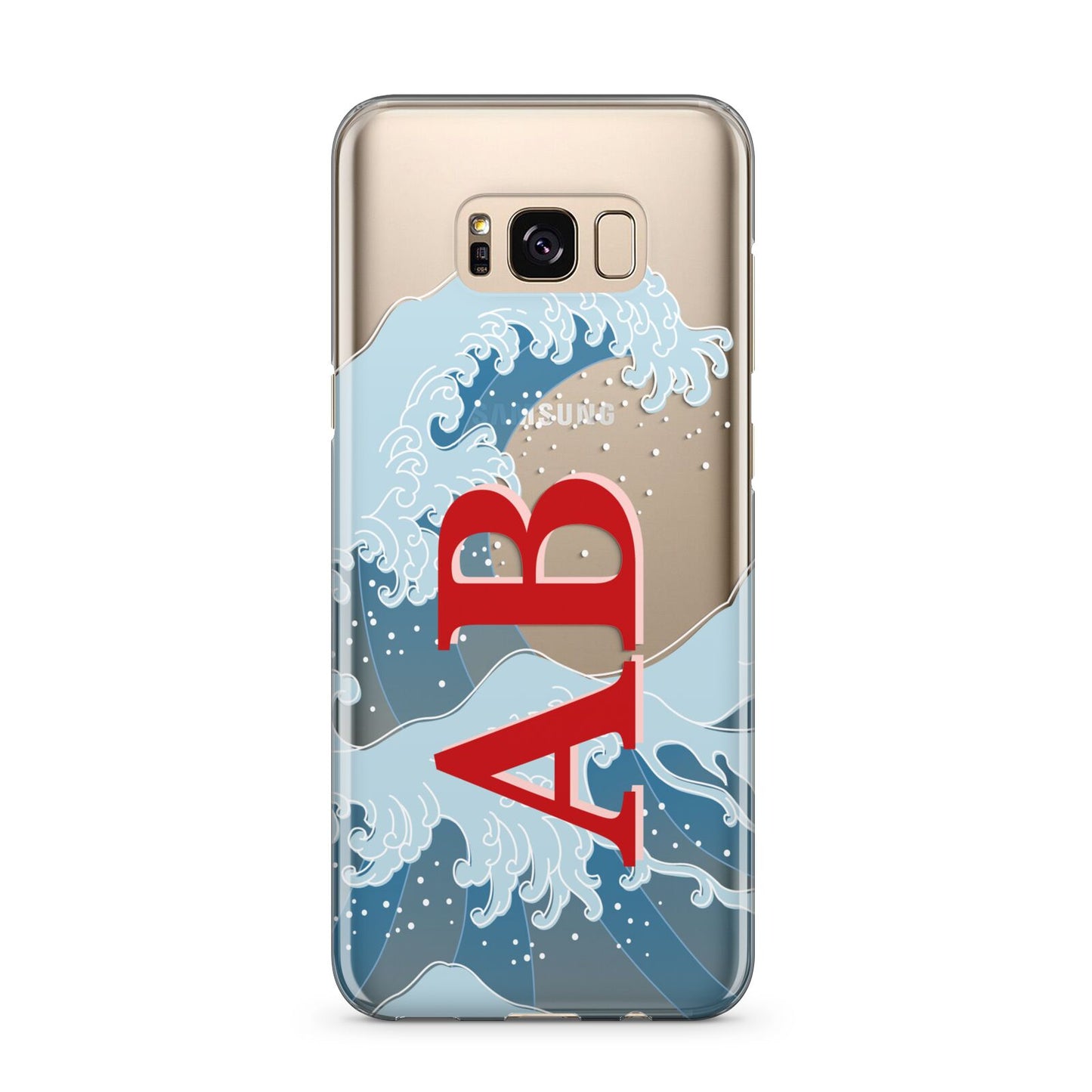 Custom Wave Initials Samsung Galaxy S8 Plus Case