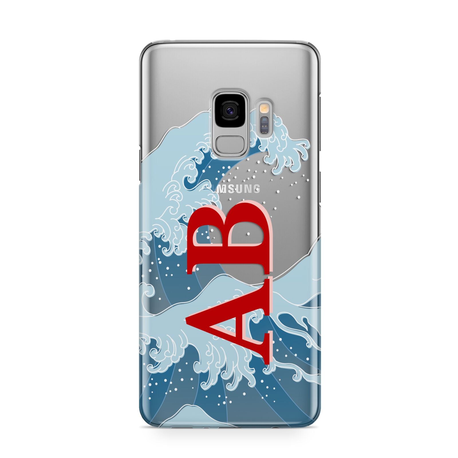 Custom Wave Initials Samsung Galaxy S9 Case