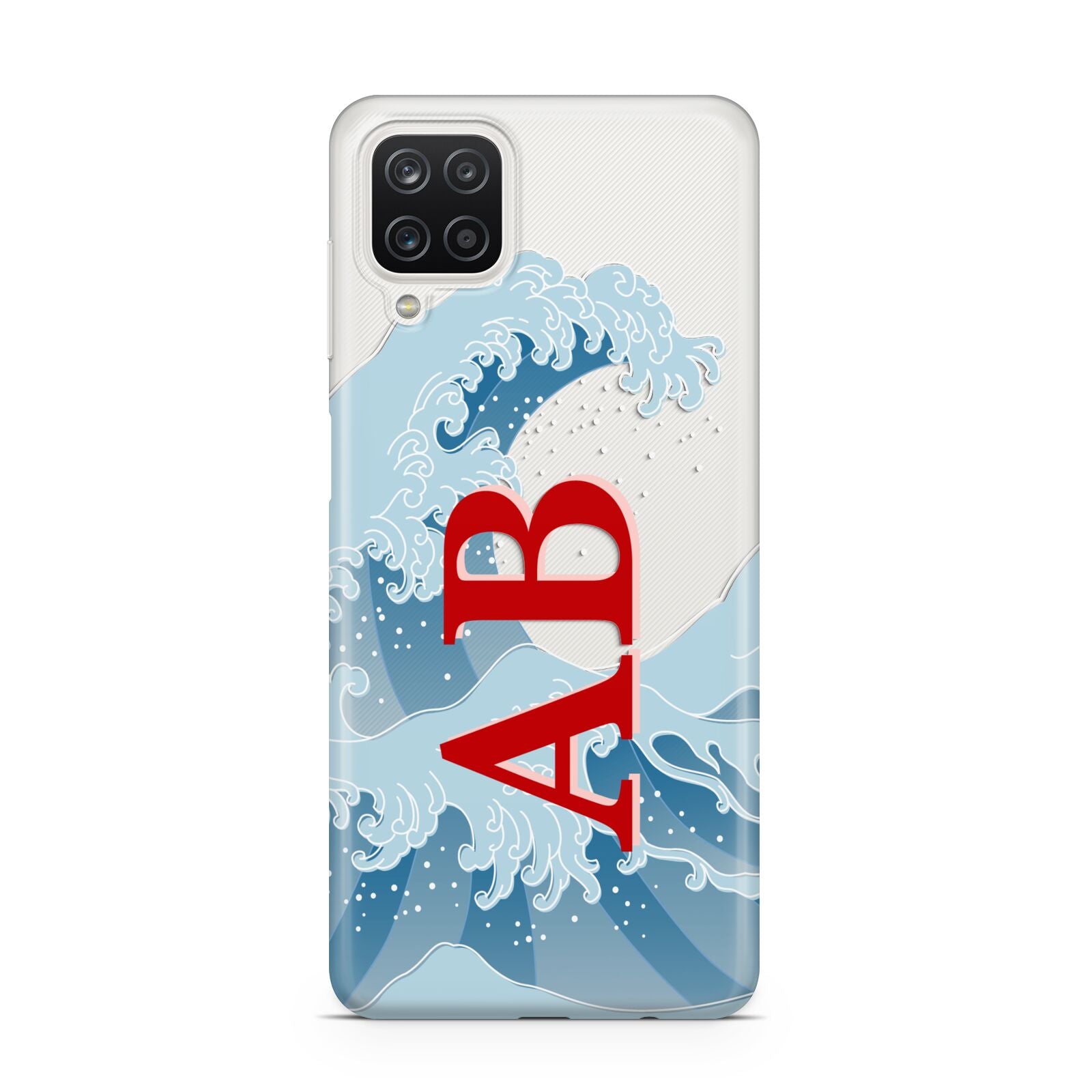 Custom Wave Initials Samsung M12 Case