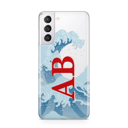 Custom Wave Initials Samsung S21 Case