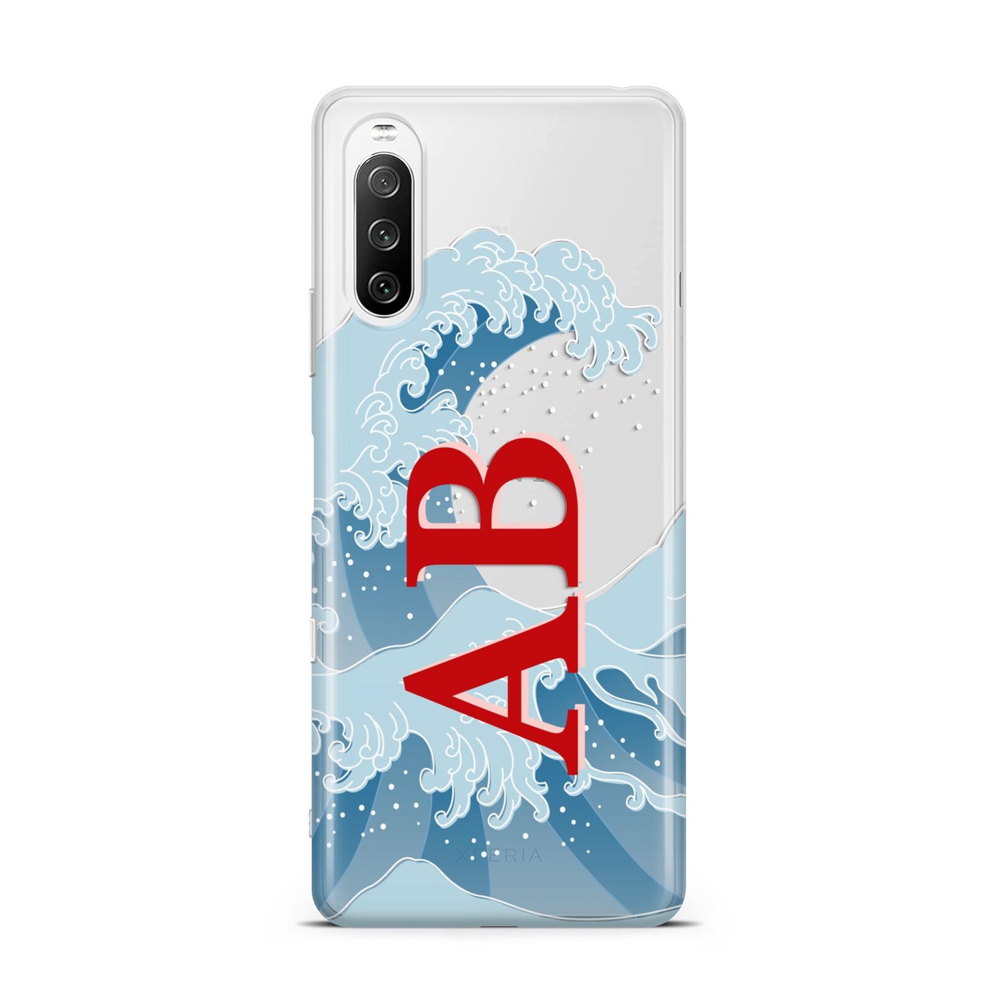 Custom Wave Initials Sony Xperia 10 III Case