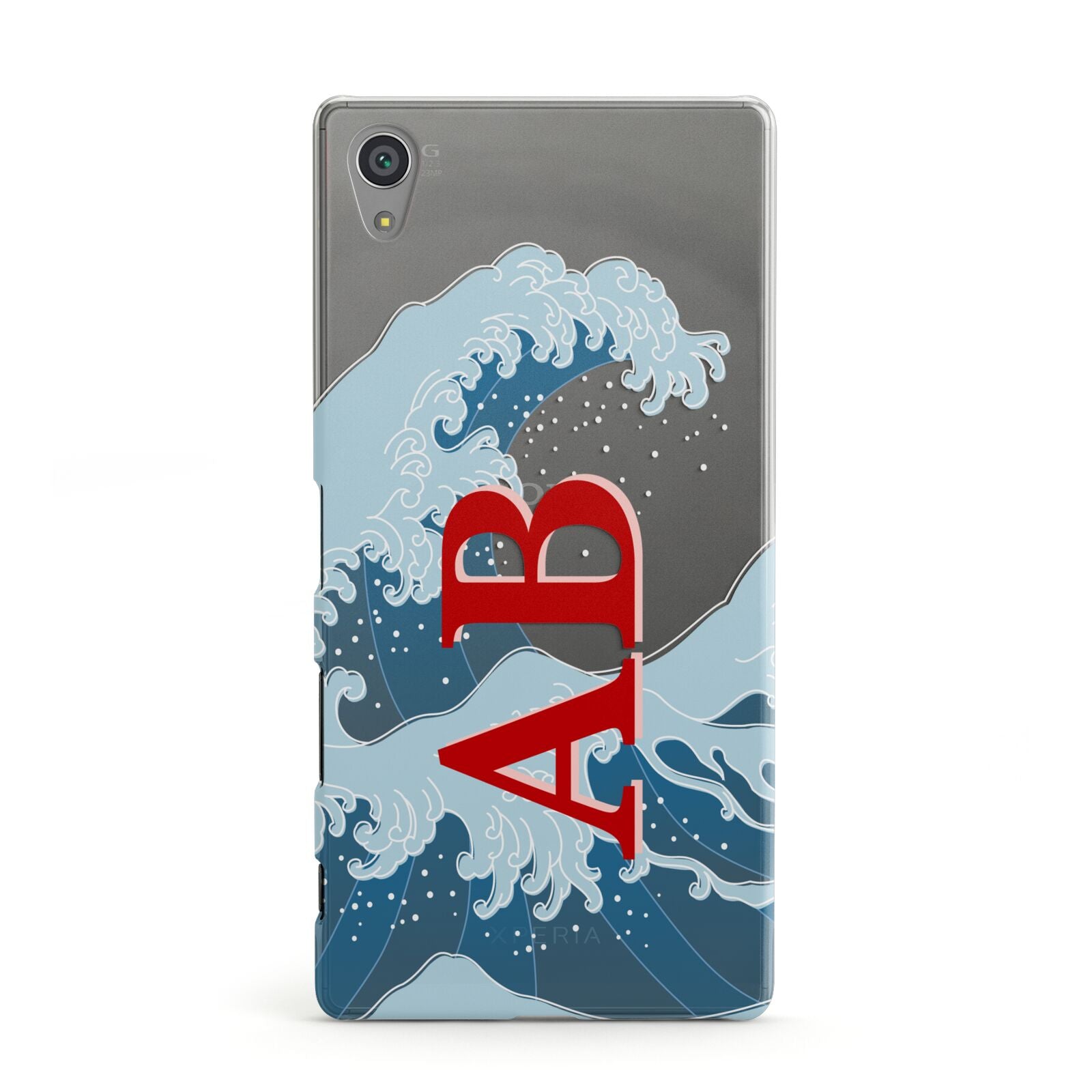 Custom Wave Initials Sony Xperia Case