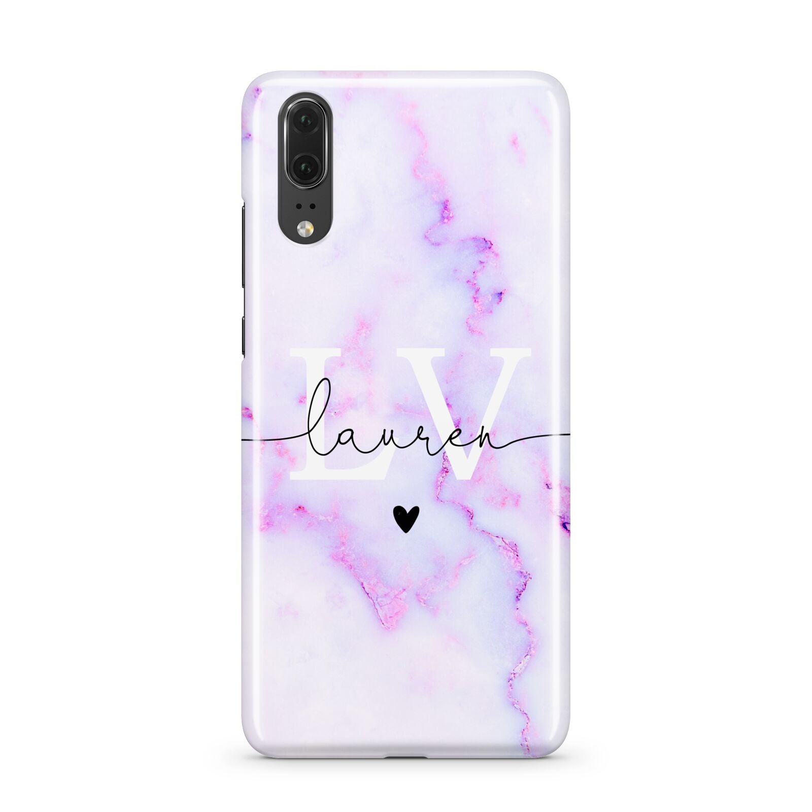 Customisable Name Initial Marble Huawei P20 Phone Case