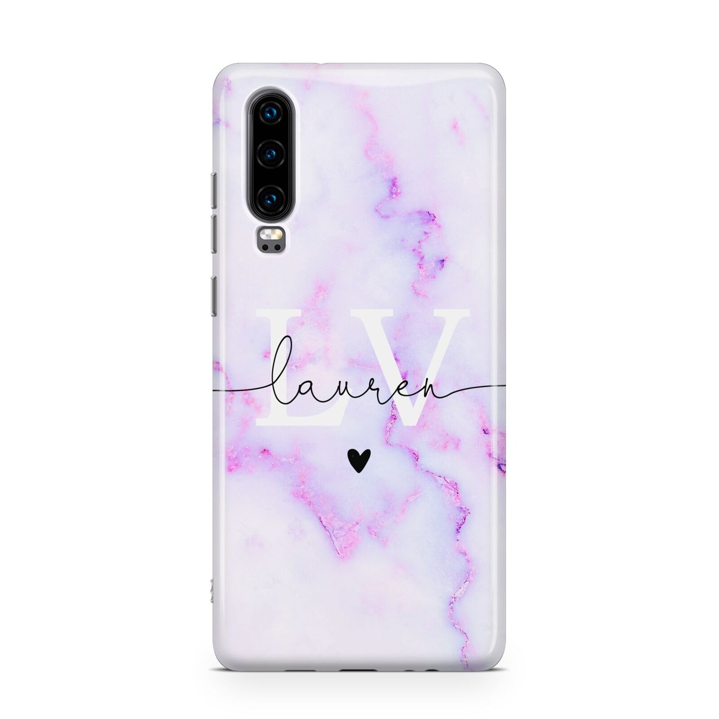 Customisable Name Initial Marble Huawei P30 Phone Case