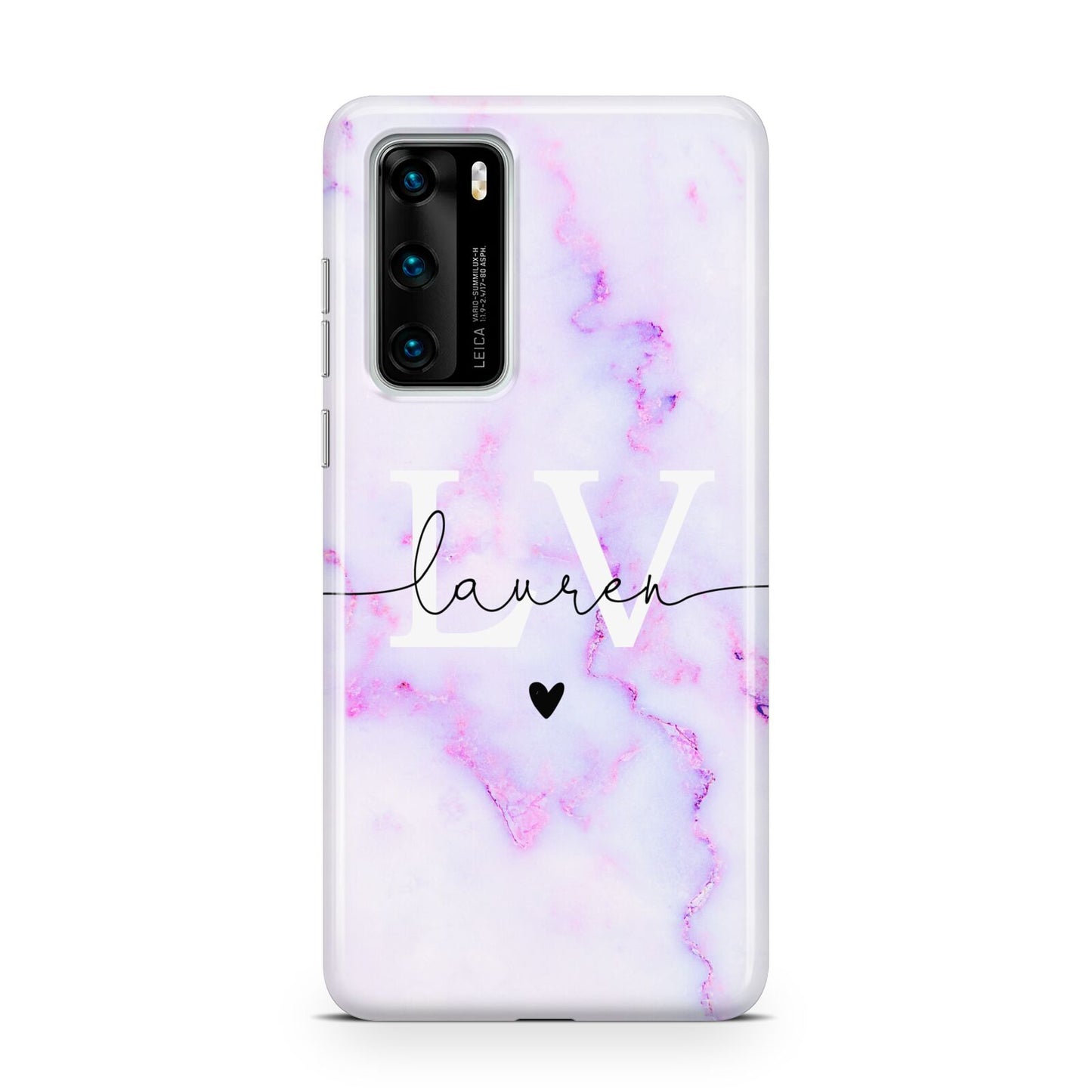 Customisable Name Initial Marble Huawei P40 Phone Case