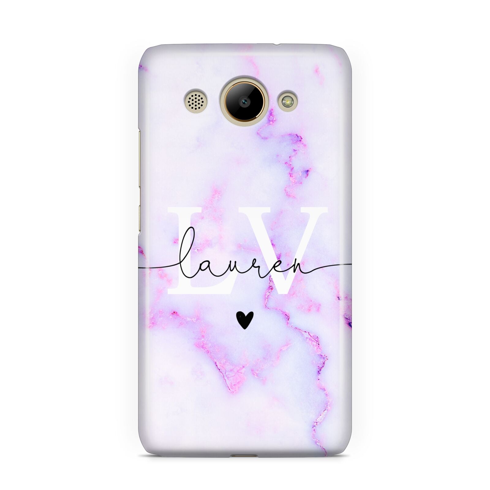 Customisable Name Initial Marble Huawei Y3 2017