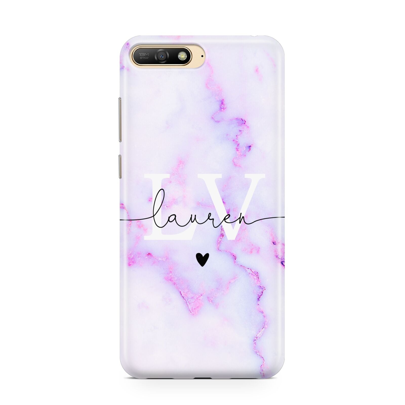 Customisable Name Initial Marble Huawei Y6 2018