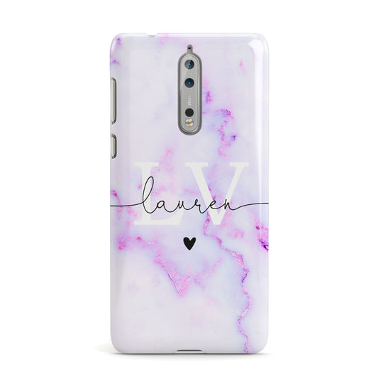 Customisable Name Initial Marble Nokia Case