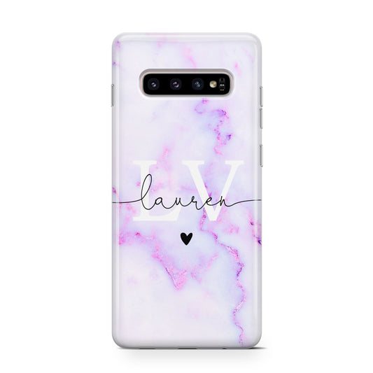 Customisable Name Initial Marble Protective Samsung Galaxy Case