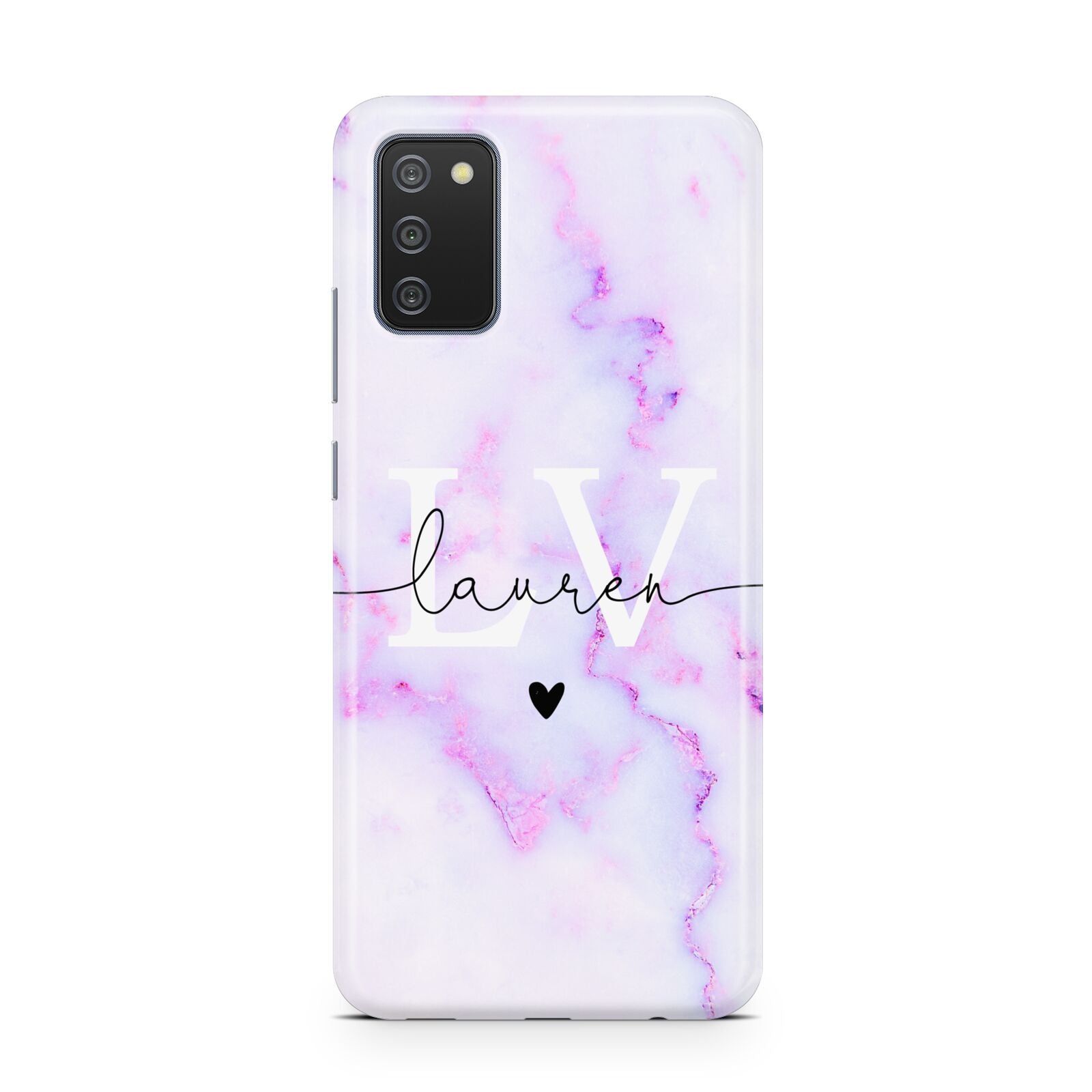 Customisable Name Initial Marble Samsung A02s Case