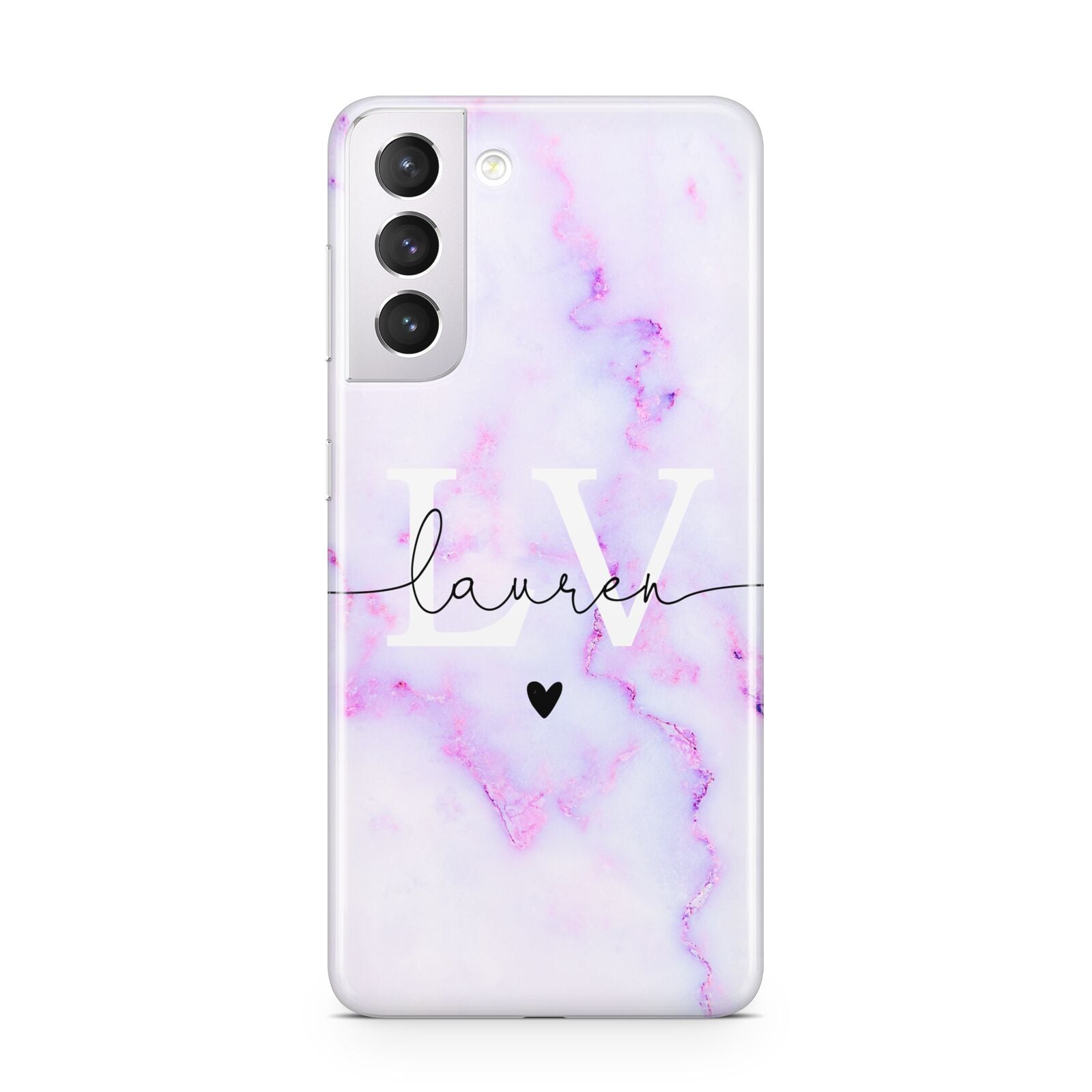 Customisable Name Initial Marble Samsung S21 Case