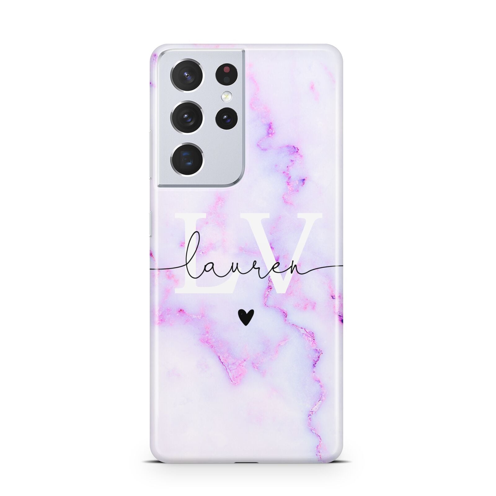 Customisable Name Initial Marble Samsung S21 Ultra Case