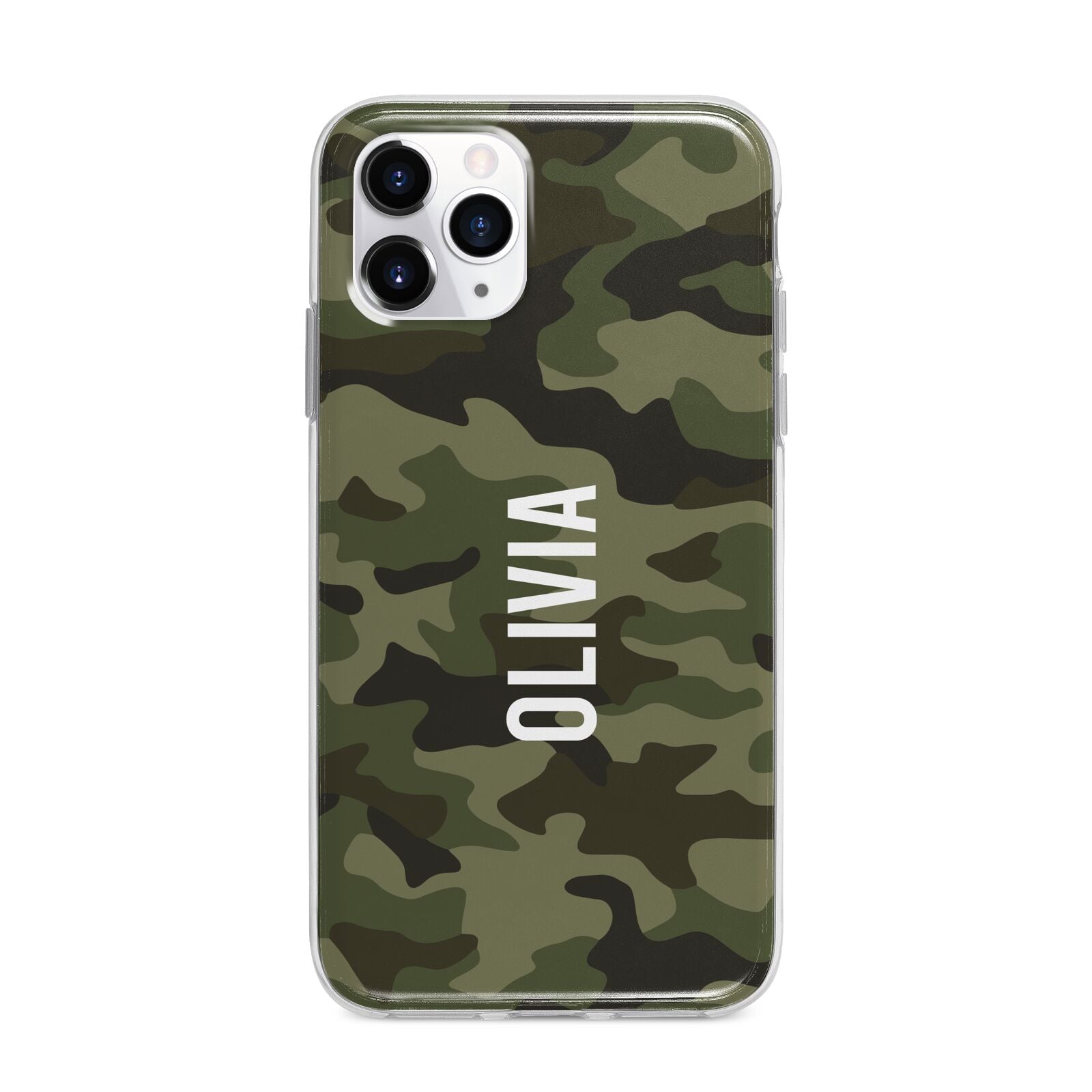 Customised Camouflage Apple iPhone 11 Pro Max in Silver with Bumper Case