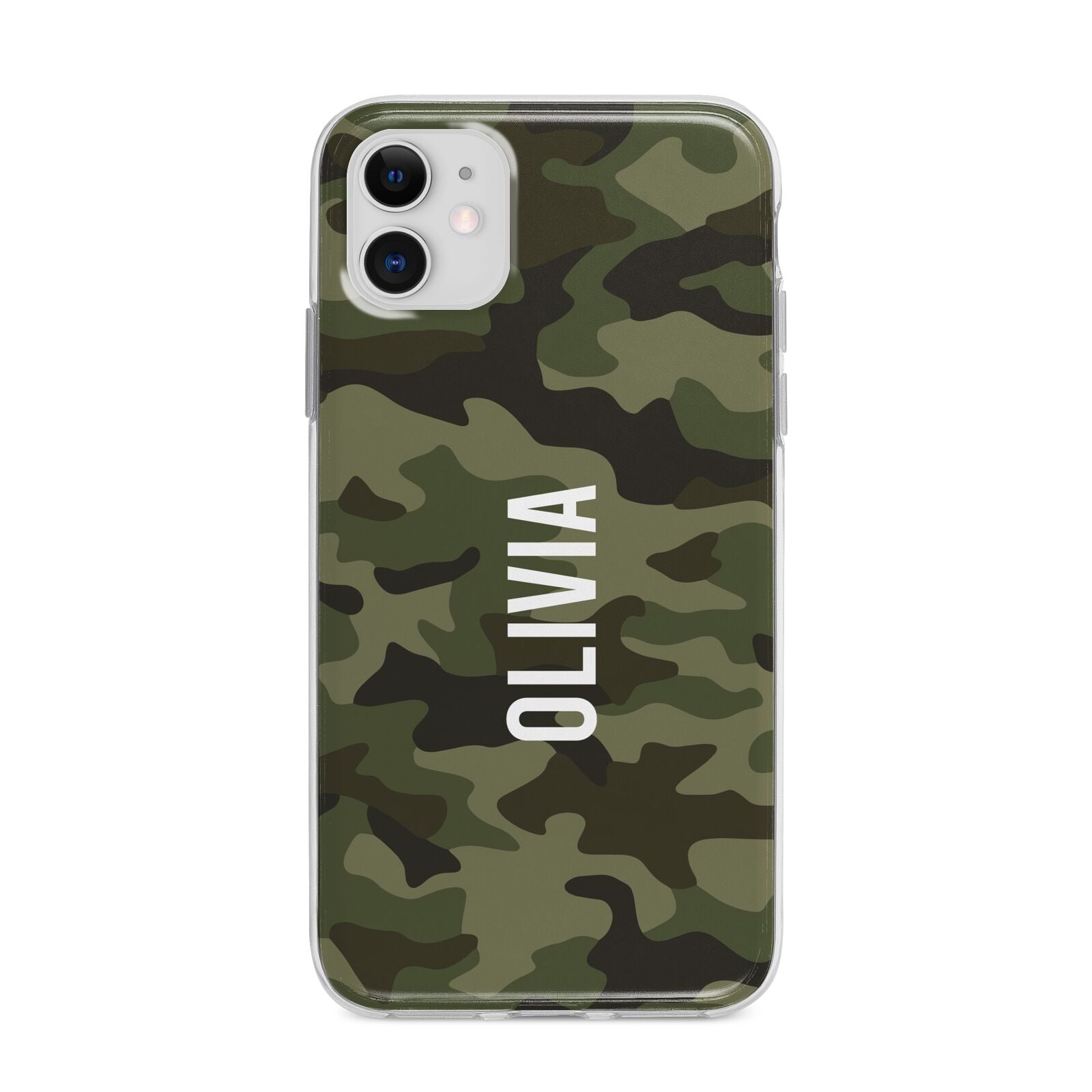 Customised Camouflage Apple iPhone 11 in White with Bumper Case