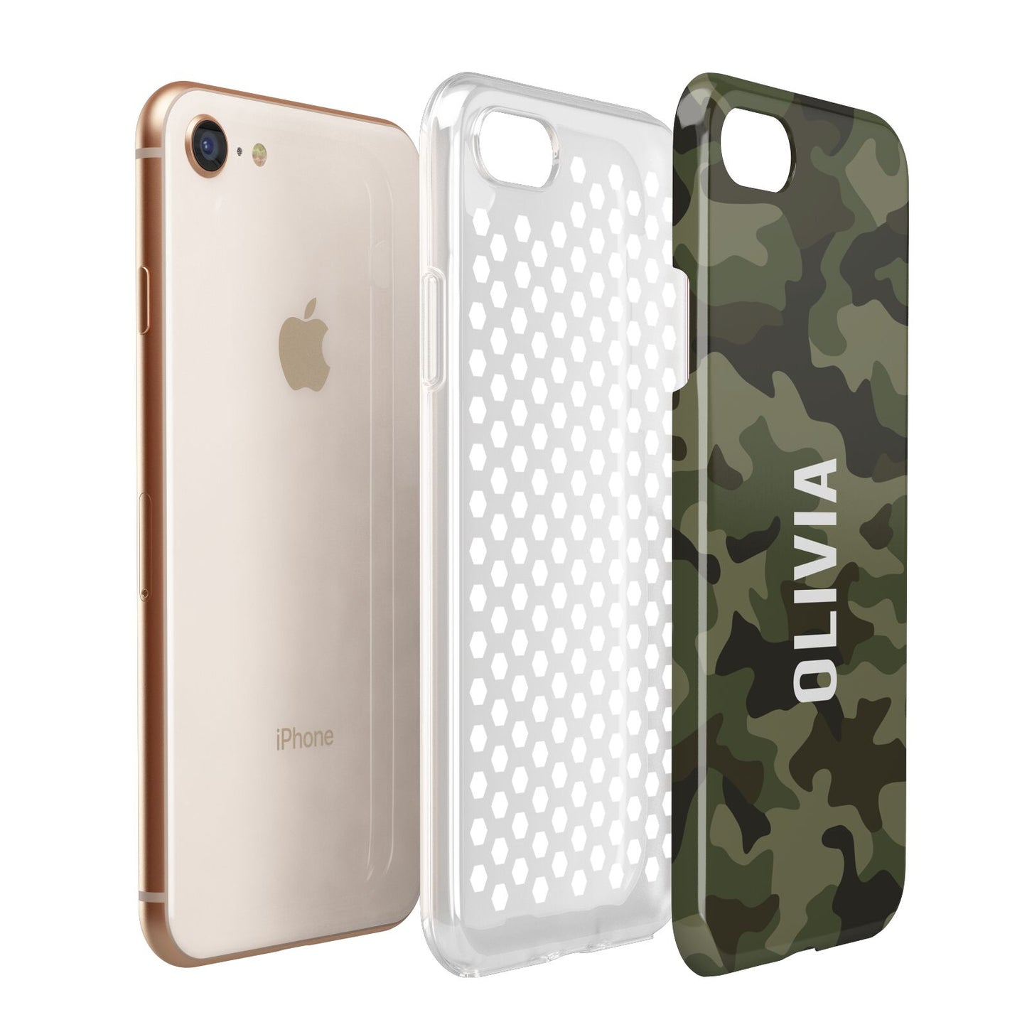 Customised Camouflage Apple iPhone 7 8 3D Tough Case Expanded View