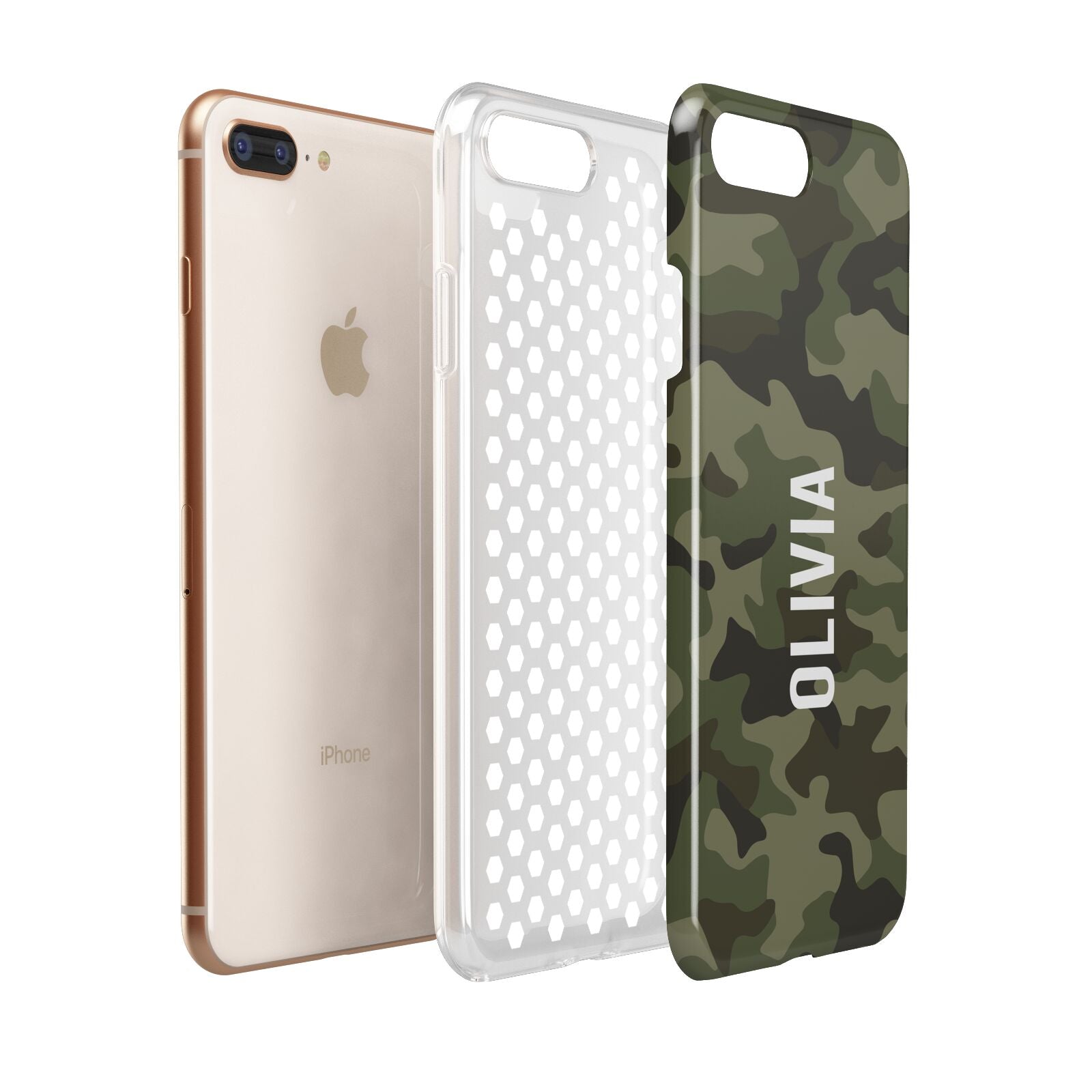 Customised Camouflage Apple iPhone 7 8 Plus 3D Tough Case Expanded View