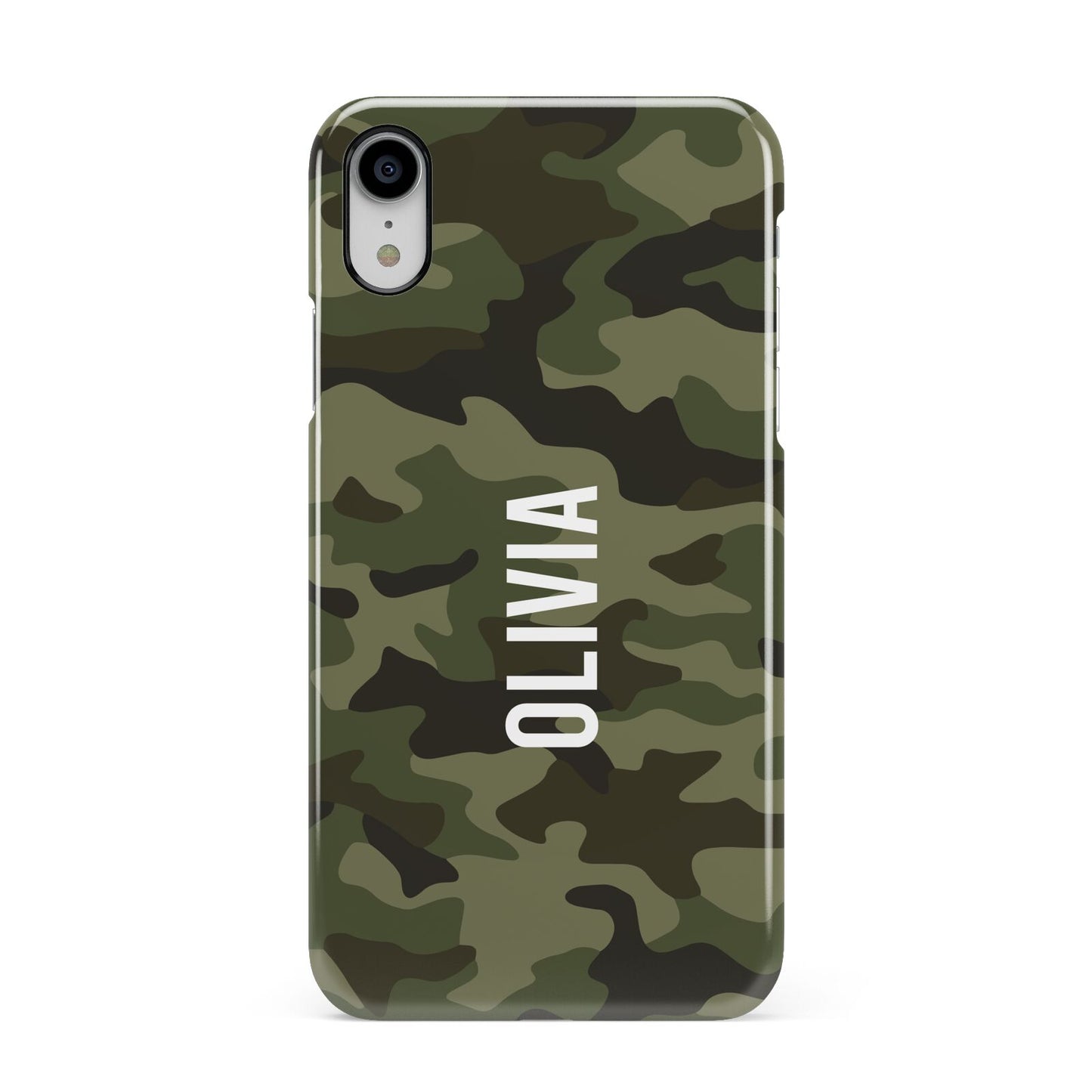 Customised Camouflage Apple iPhone XR White 3D Snap Case