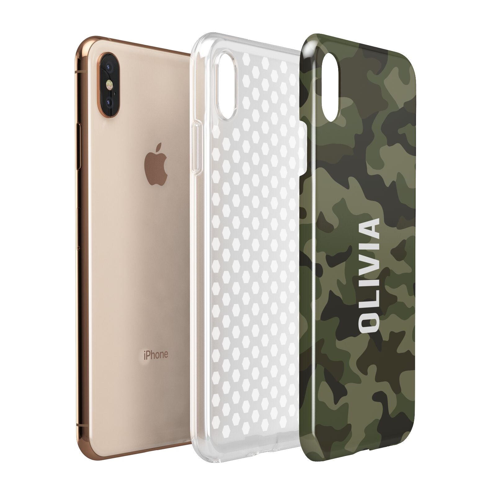 Customised Camouflage Apple iPhone Xs Max 3D Tough Case Expanded View