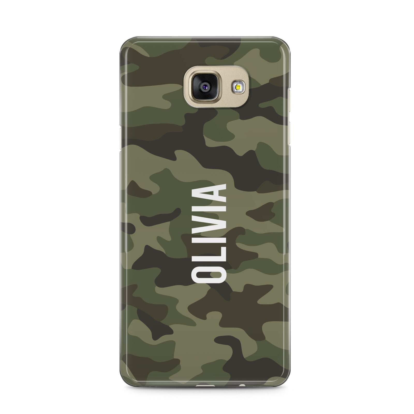 Customised Camouflage Samsung Galaxy A5 2016 Case on gold phone