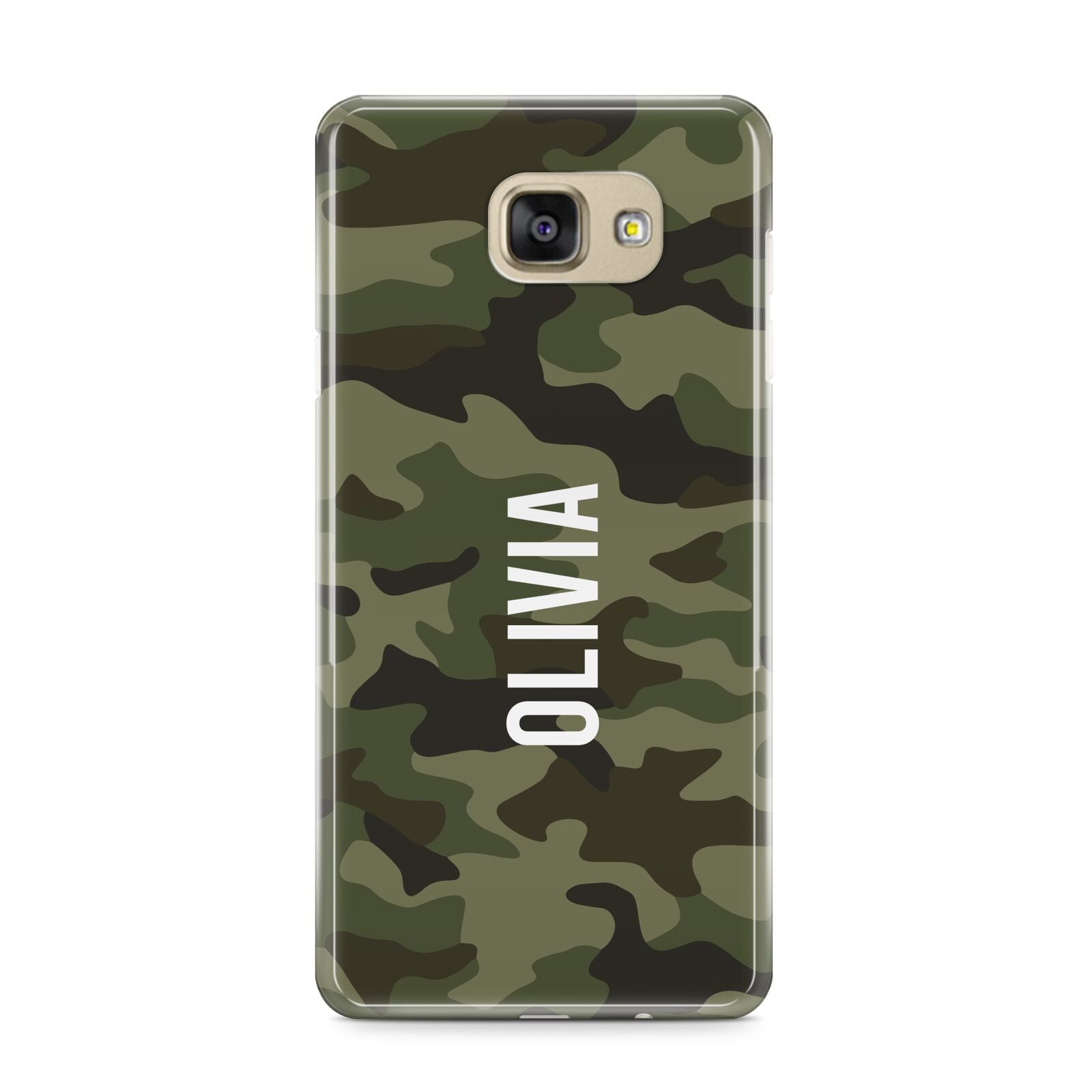 Customised Camouflage Samsung Galaxy A9 2016 Case on gold phone