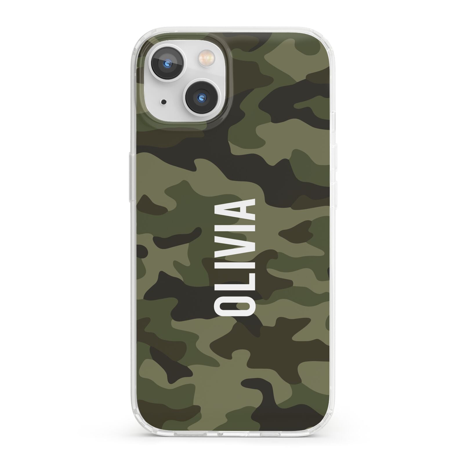 Customised Camouflage iPhone 13 Clear Bumper Case