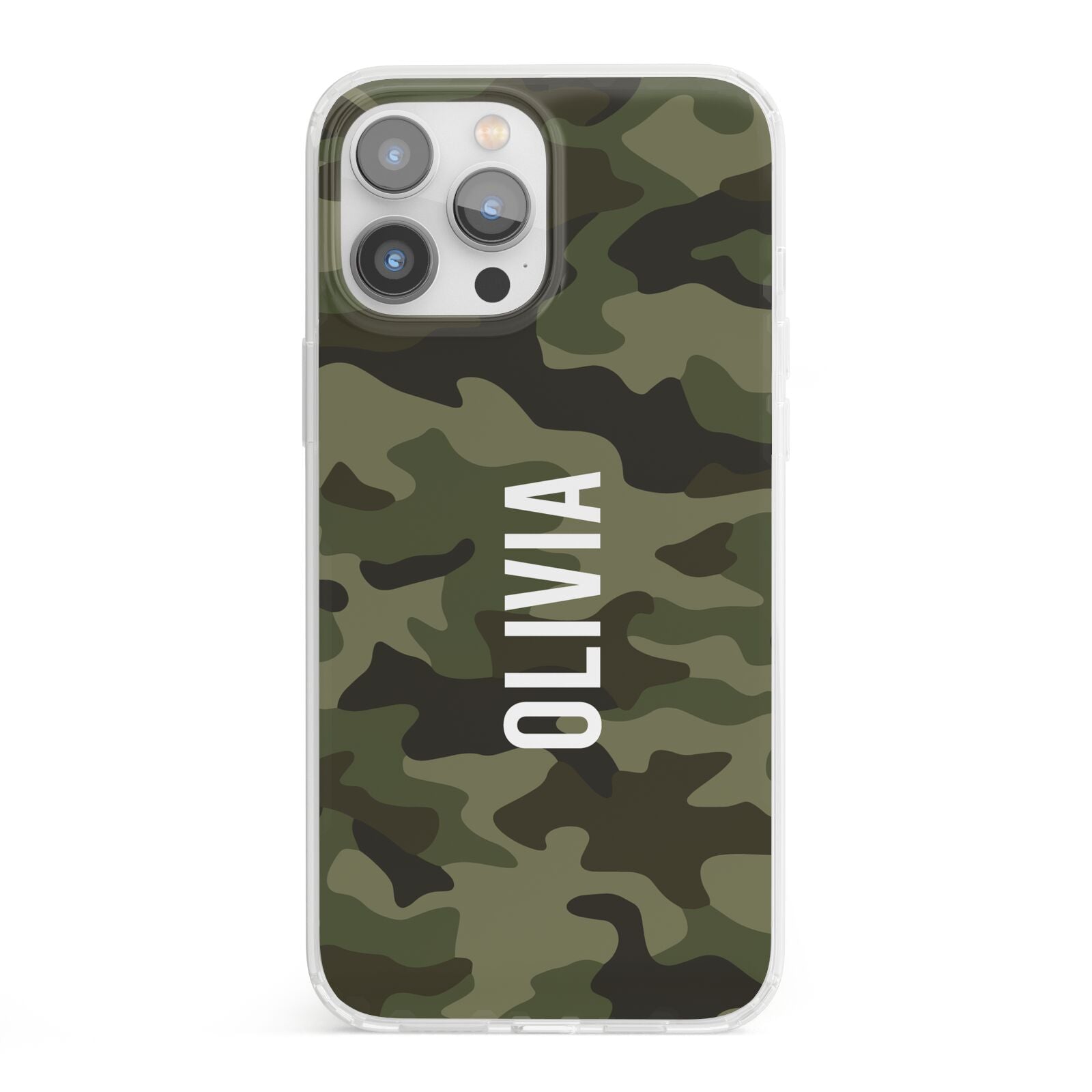 Customised Camouflage iPhone 13 Pro Max Clear Bumper Case