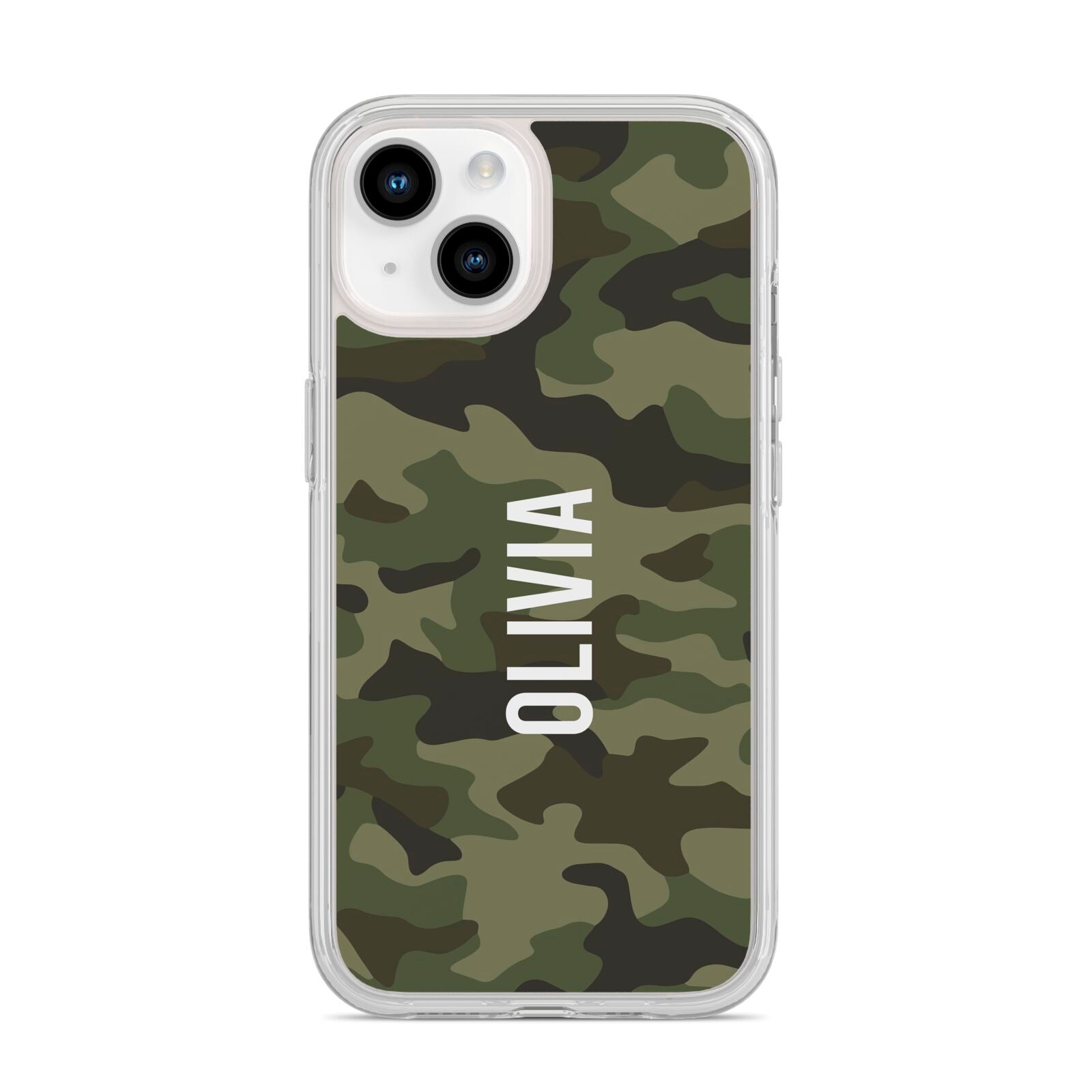 Customised Camouflage iPhone 14 Clear Tough Case Starlight