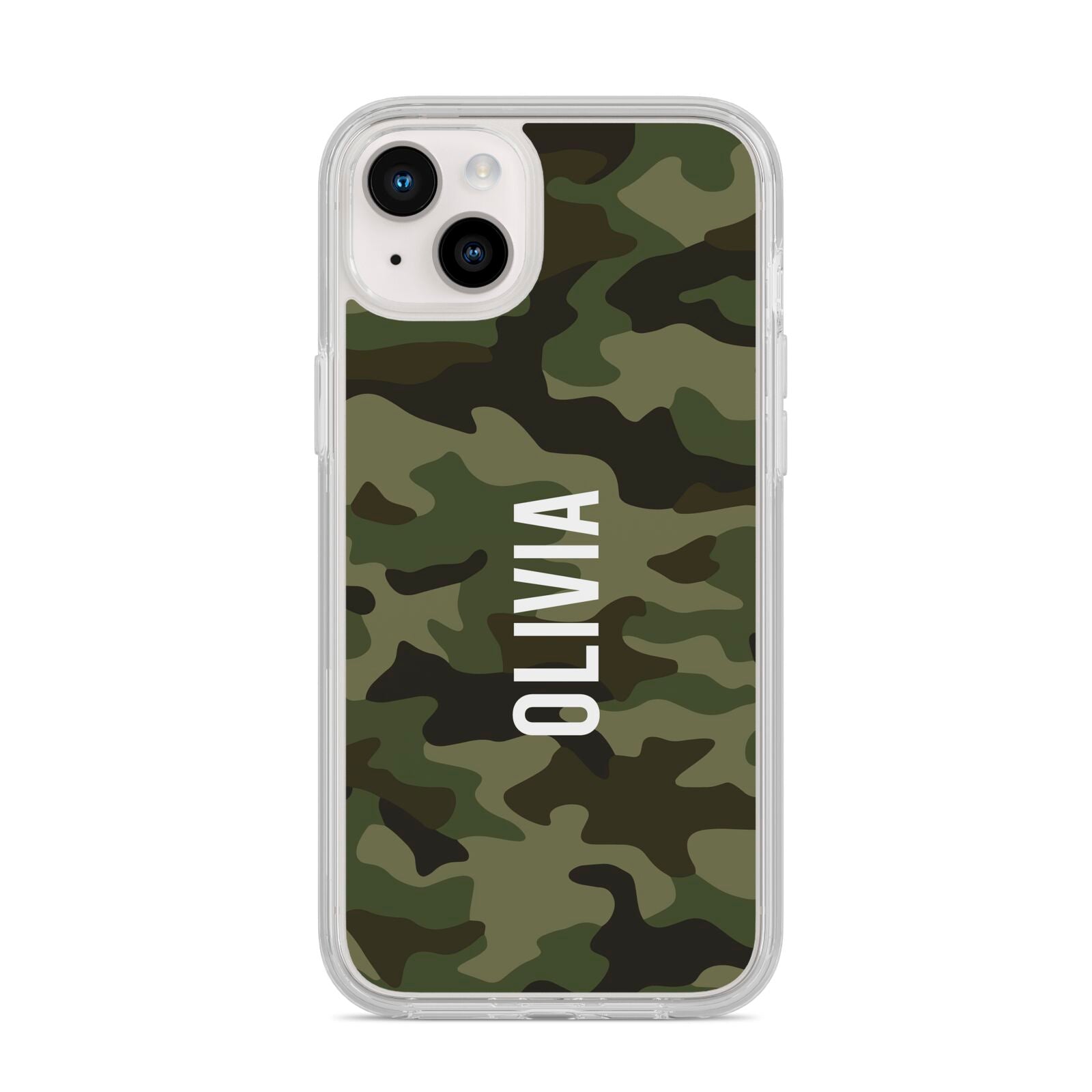 Customised Camouflage iPhone 14 Plus Clear Tough Case Starlight