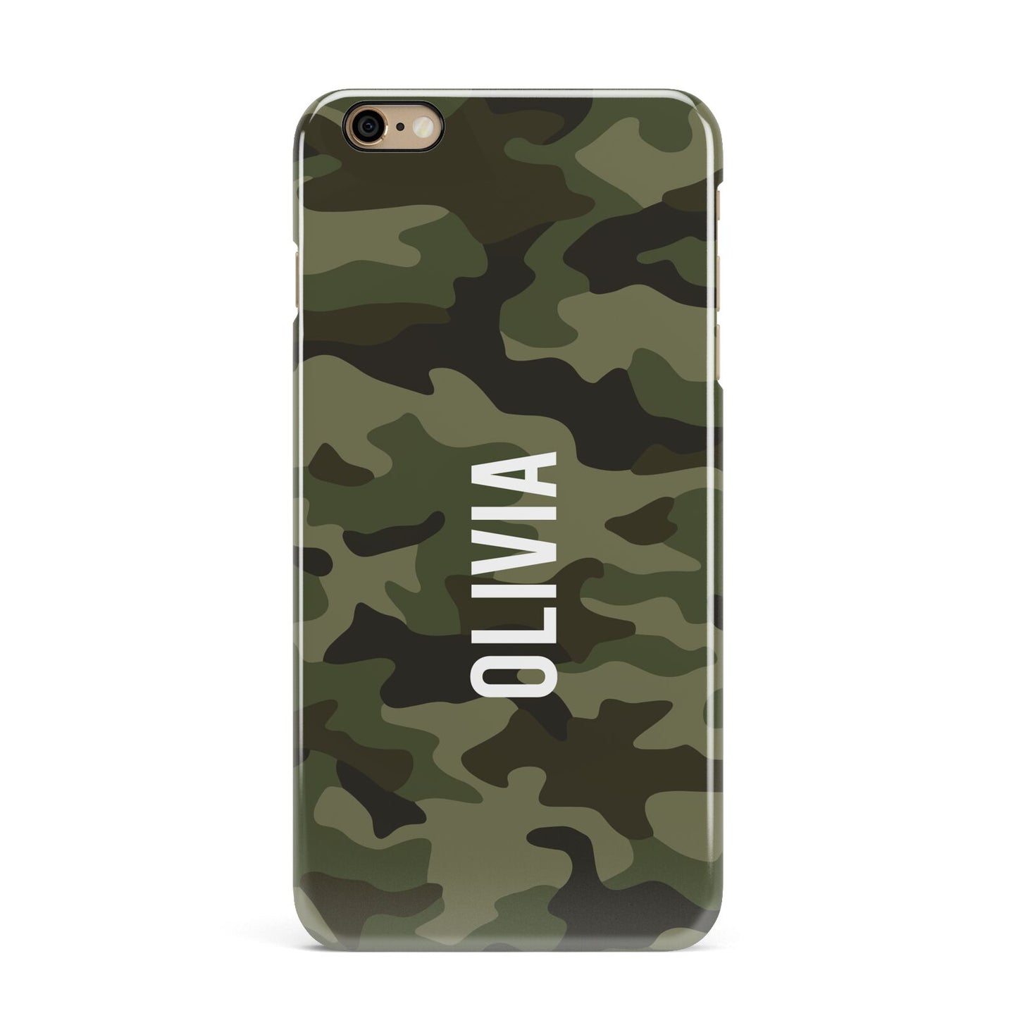 Customised Camouflage iPhone 6 Plus 3D Snap Case on Gold Phone