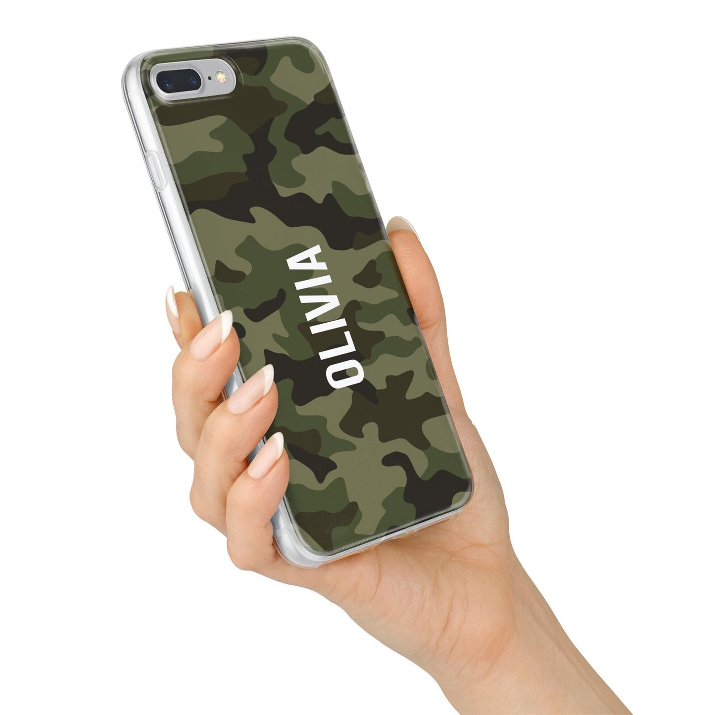 Customised Camouflage iPhone 7 Plus Bumper Case on Silver iPhone Alternative Image