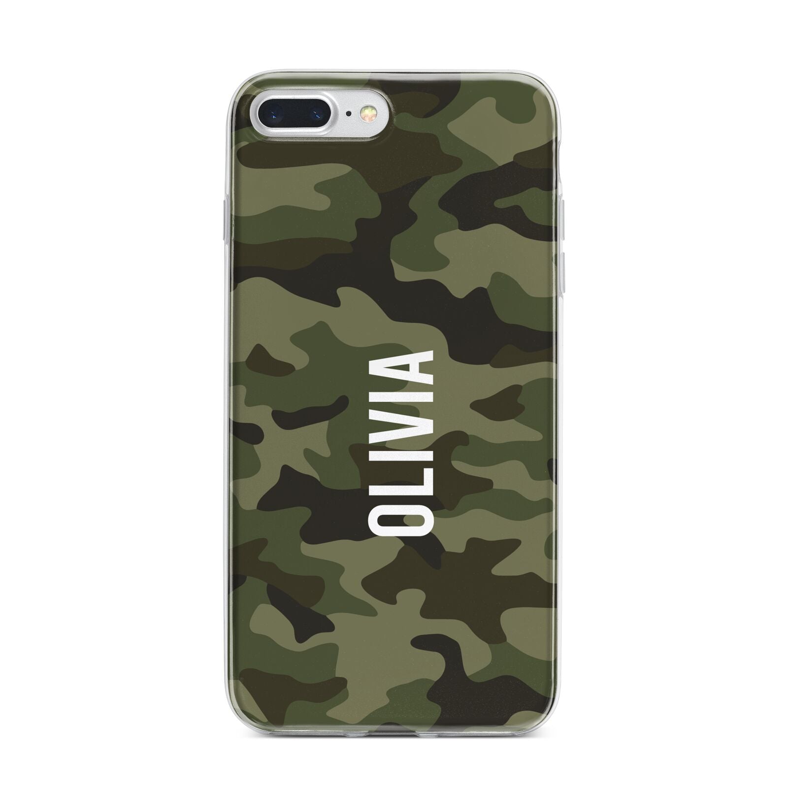 Customised Camouflage iPhone 7 Plus Bumper Case on Silver iPhone