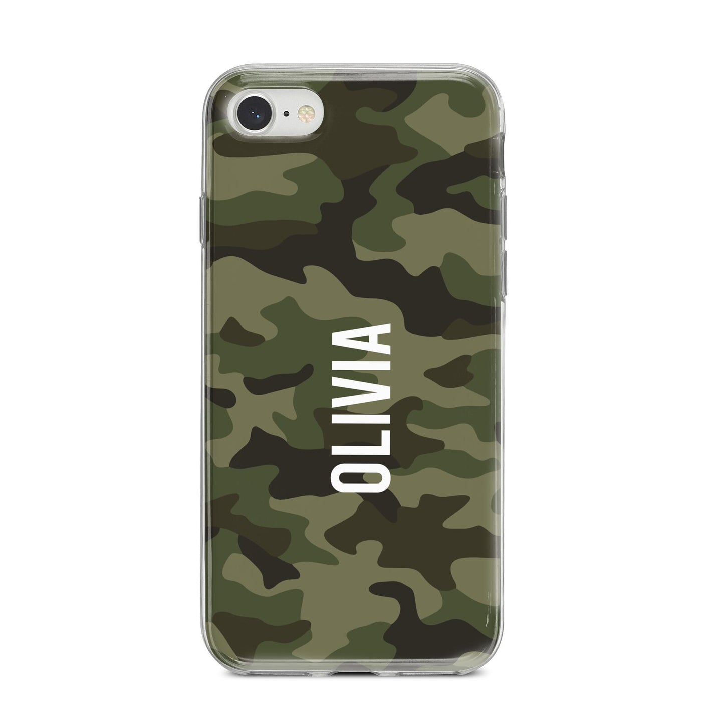 Customised Camouflage iPhone 8 Bumper Case on Silver iPhone