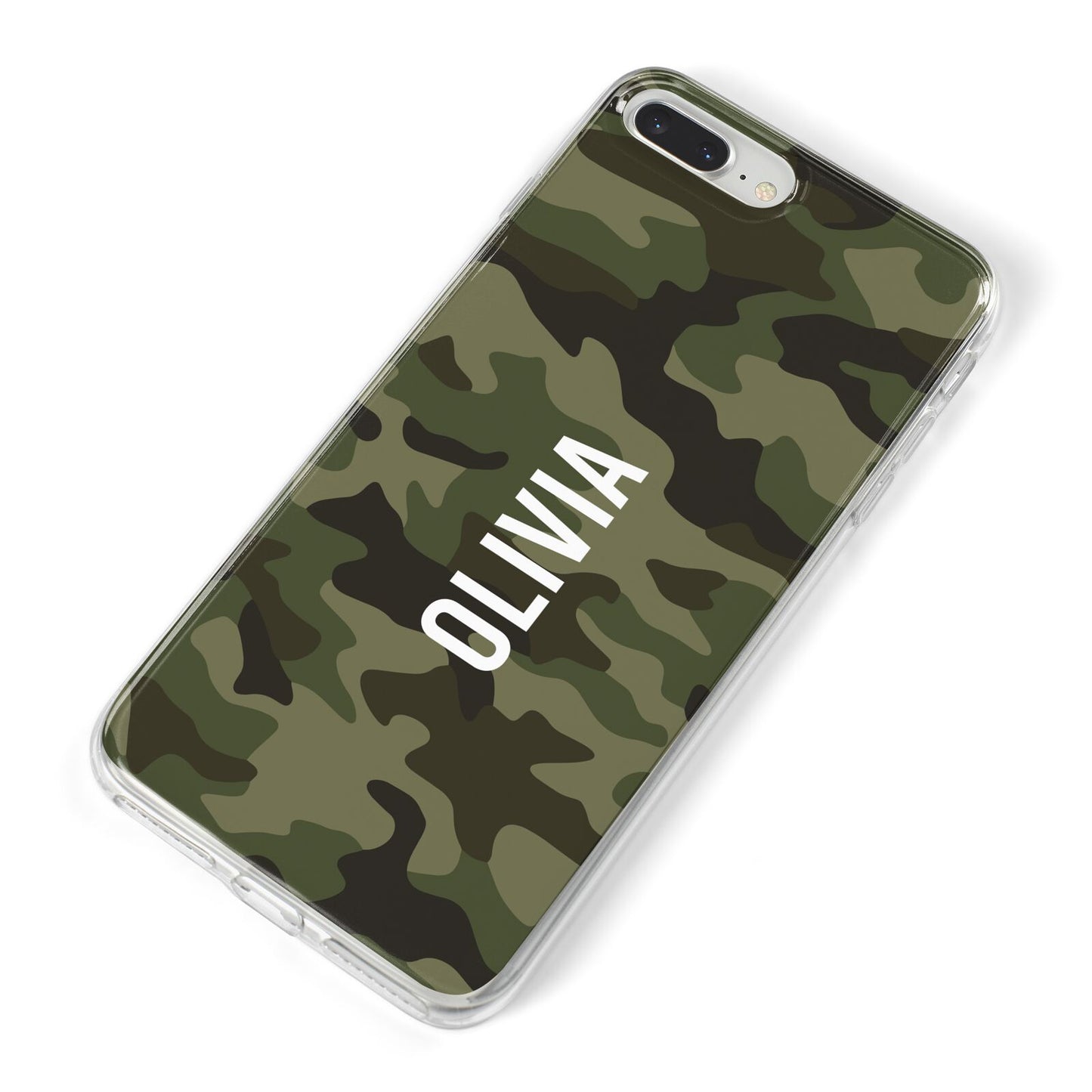 Customised Camouflage iPhone 8 Plus Bumper Case on Silver iPhone Alternative Image