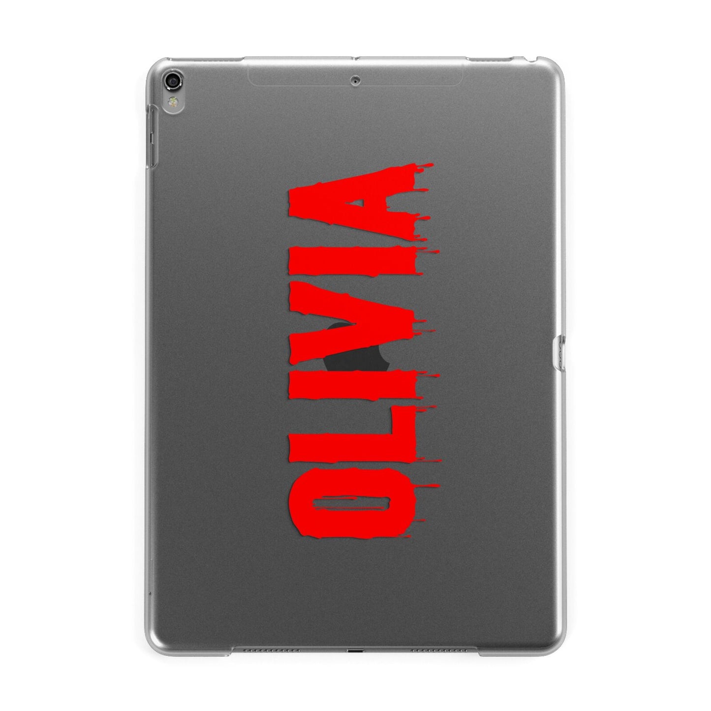 Customised Name Blood Apple iPad Grey Case