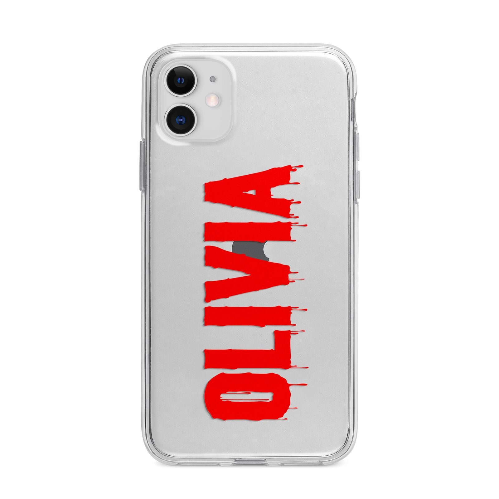 Customised Name Blood Apple iPhone 11 in White with Bumper Case