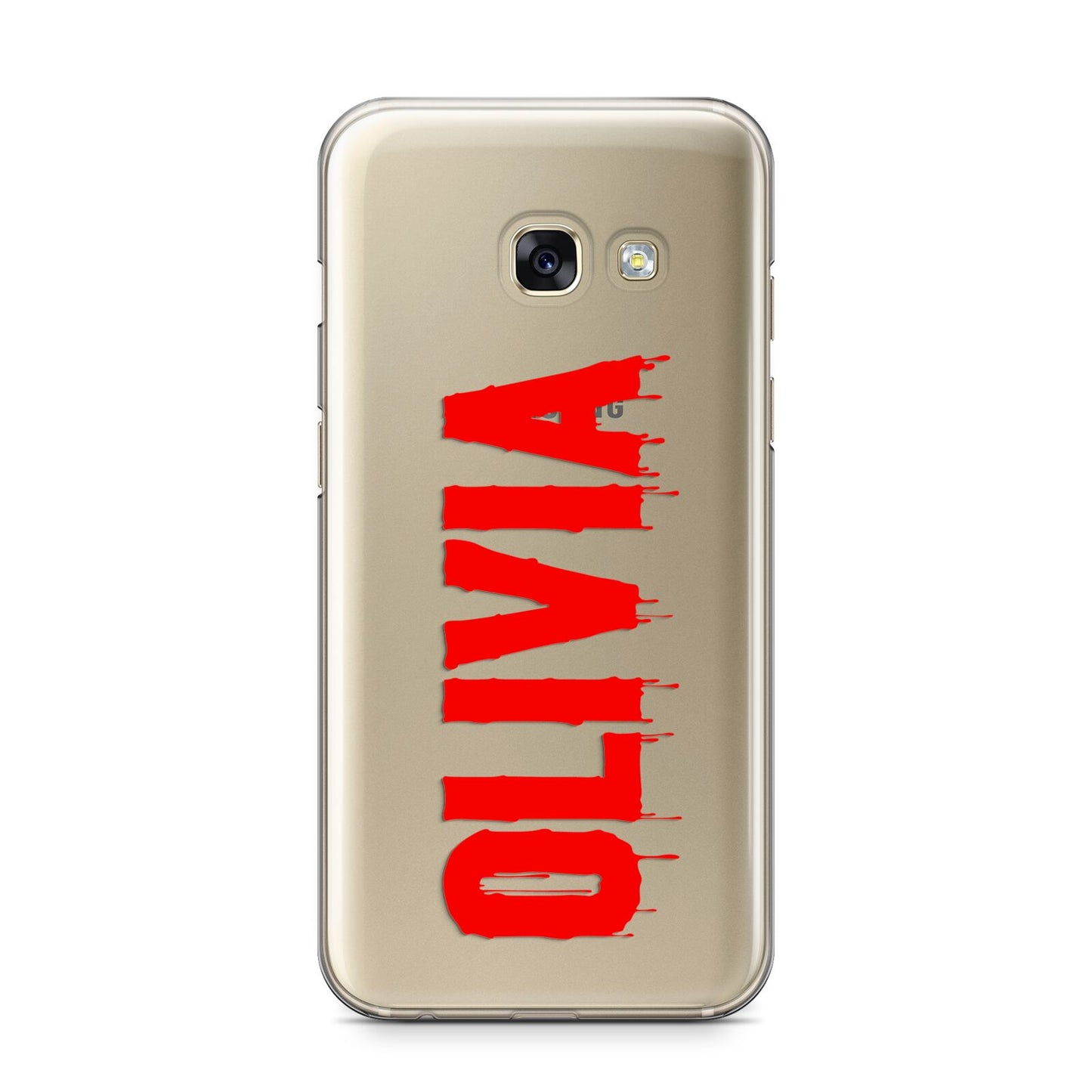 Customised Name Blood Samsung Galaxy A3 2017 Case on gold phone