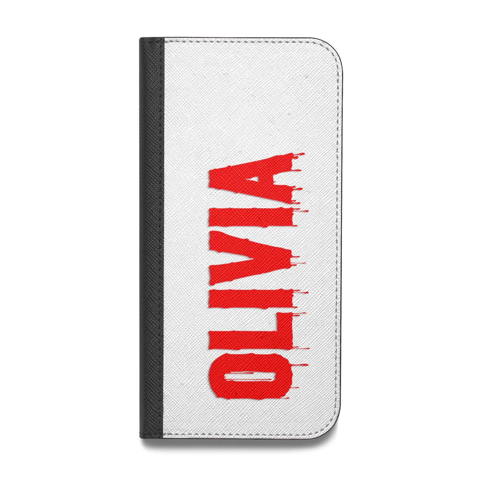 Customised Name Blood Vegan Leather Flip Samsung Case