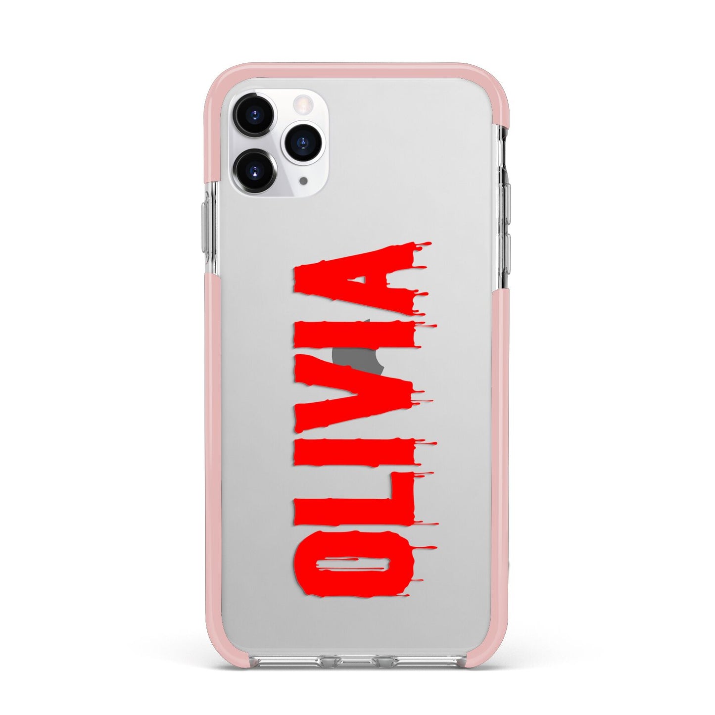 Customised Name Blood iPhone 11 Pro Max Impact Pink Edge Case