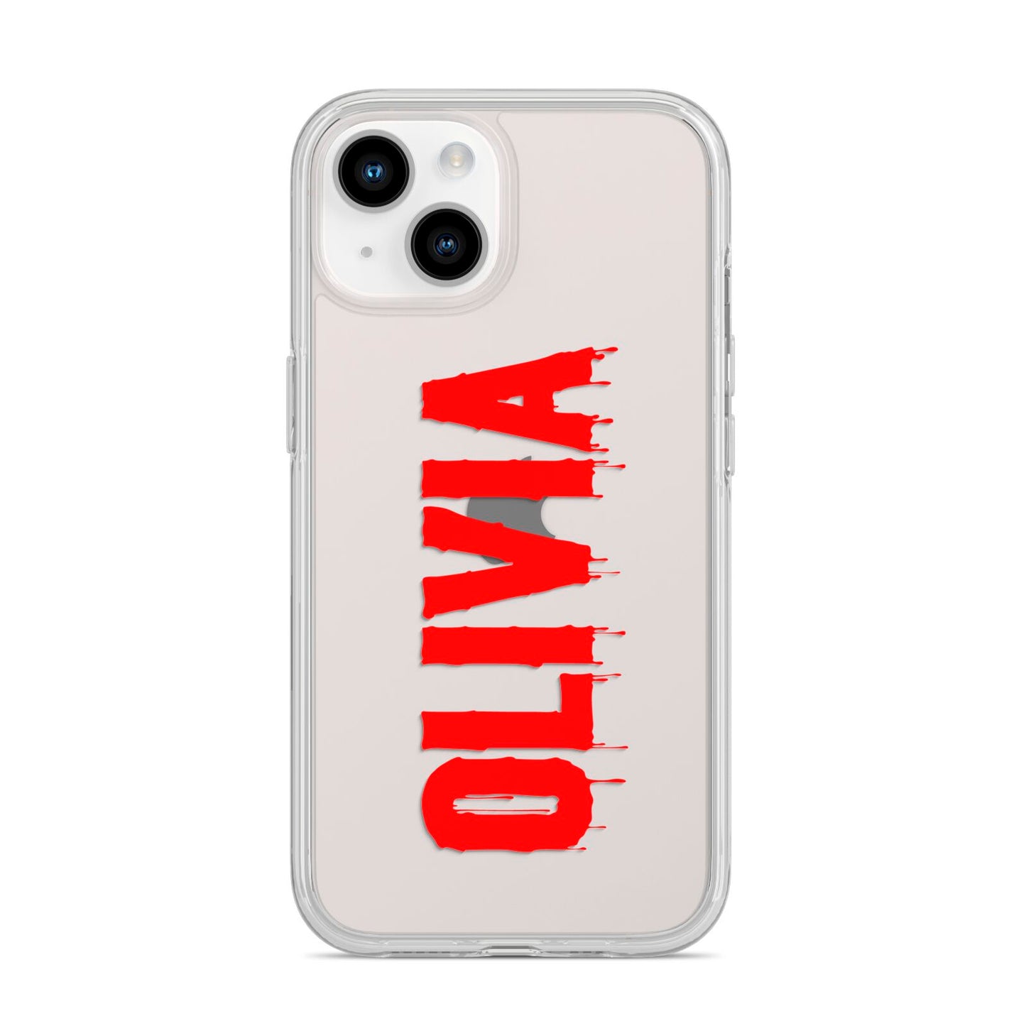 Customised Name Blood iPhone 14 Clear Tough Case Starlight