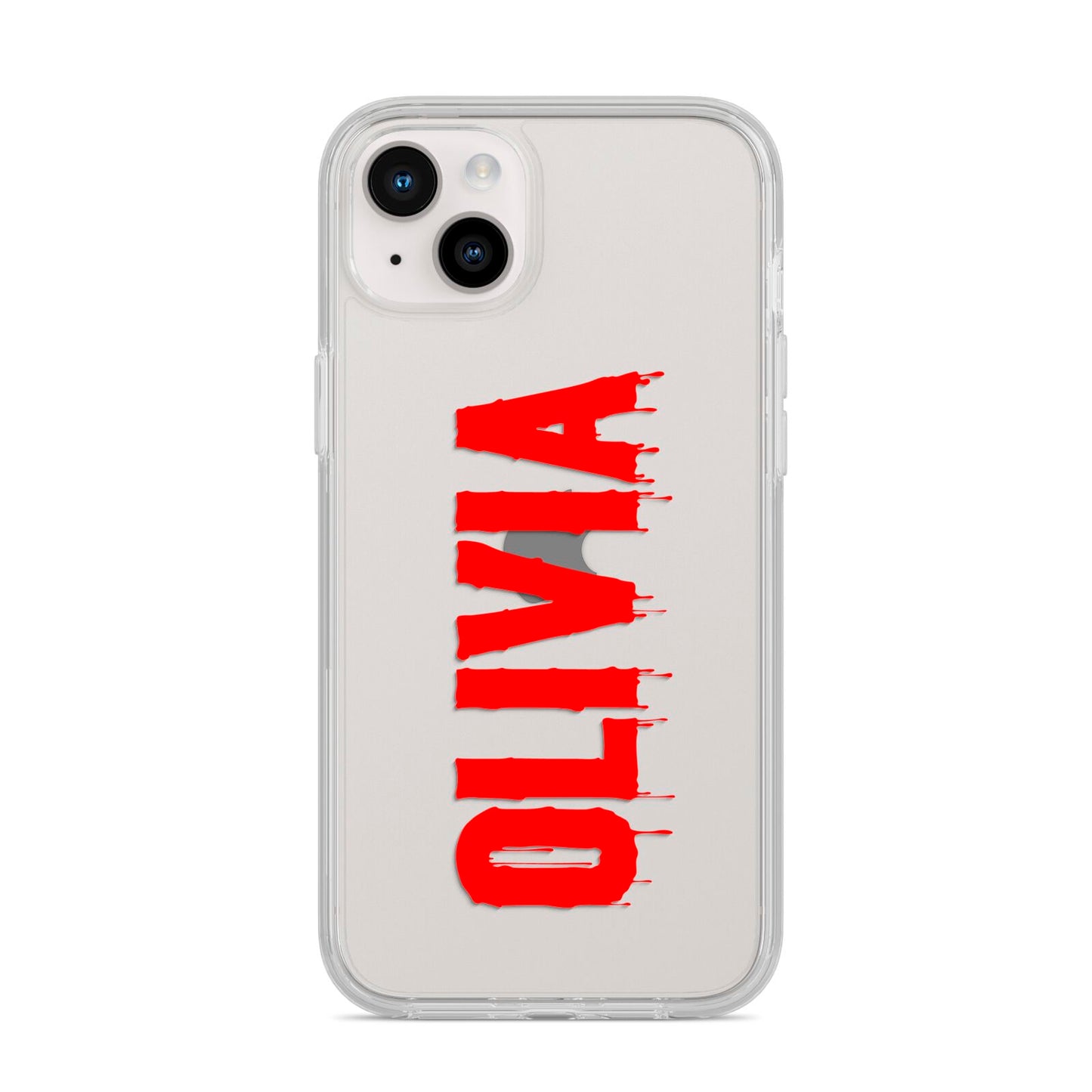 Customised Name Blood iPhone 14 Plus Clear Tough Case Starlight