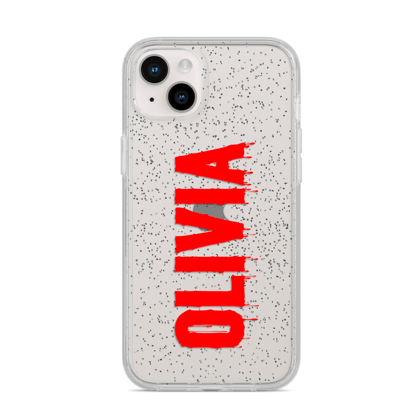 Customised Name Blood iPhone 14 Plus Glitter Tough Case Starlight