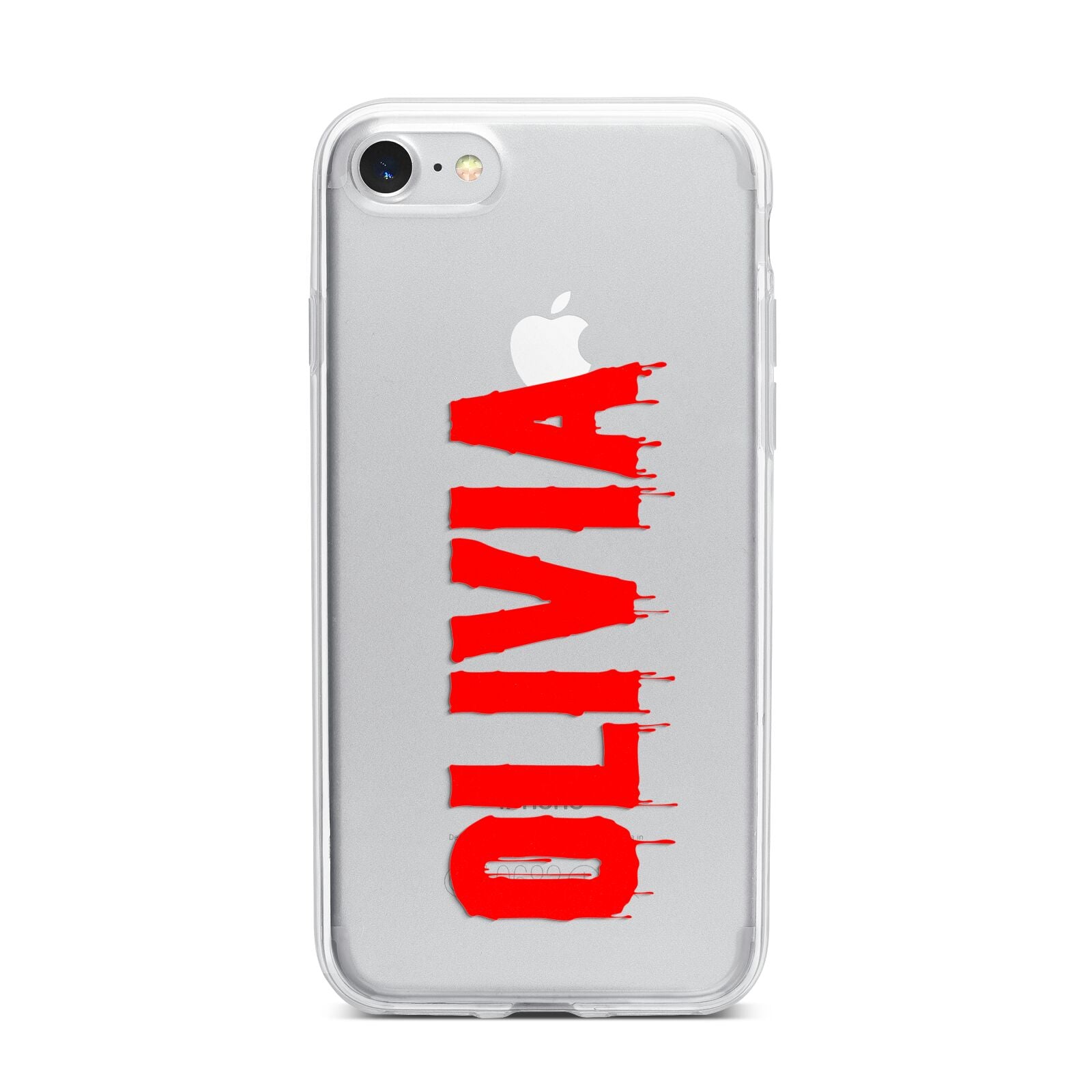 Customised Name Blood iPhone 7 Bumper Case on Silver iPhone