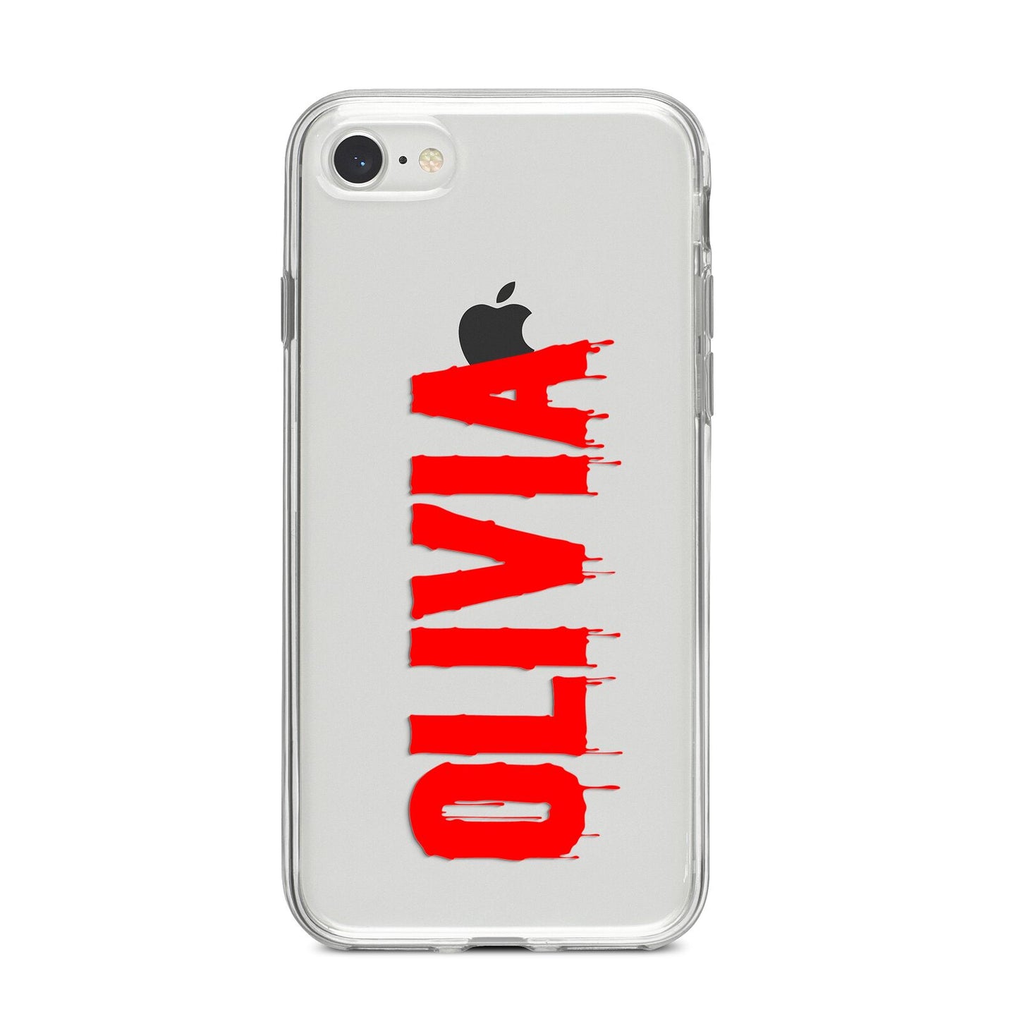 Customised Name Blood iPhone 8 Bumper Case on Silver iPhone