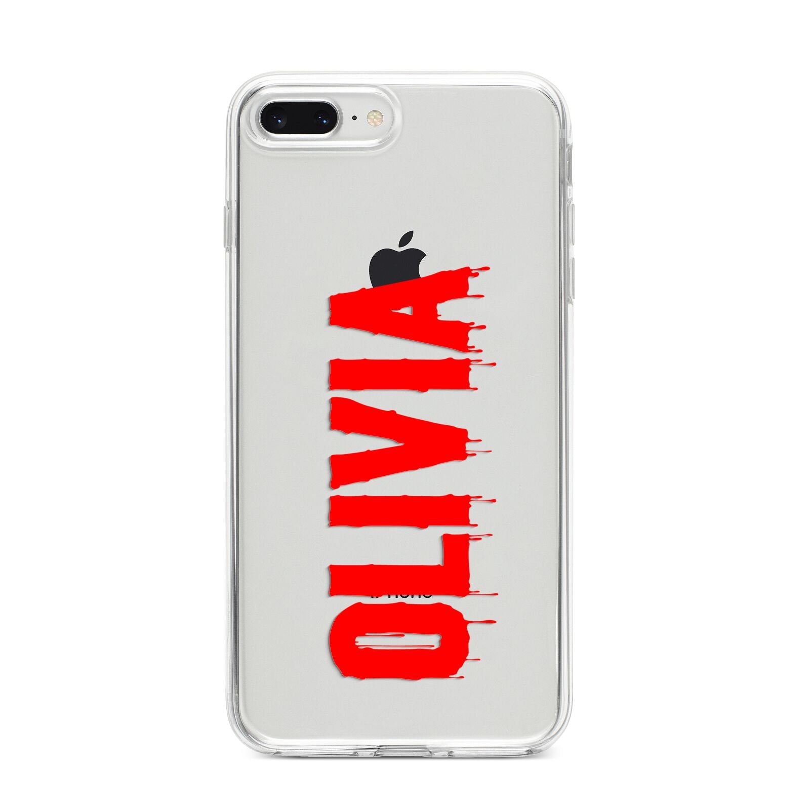 Customised Name Blood iPhone 8 Plus Bumper Case on Silver iPhone