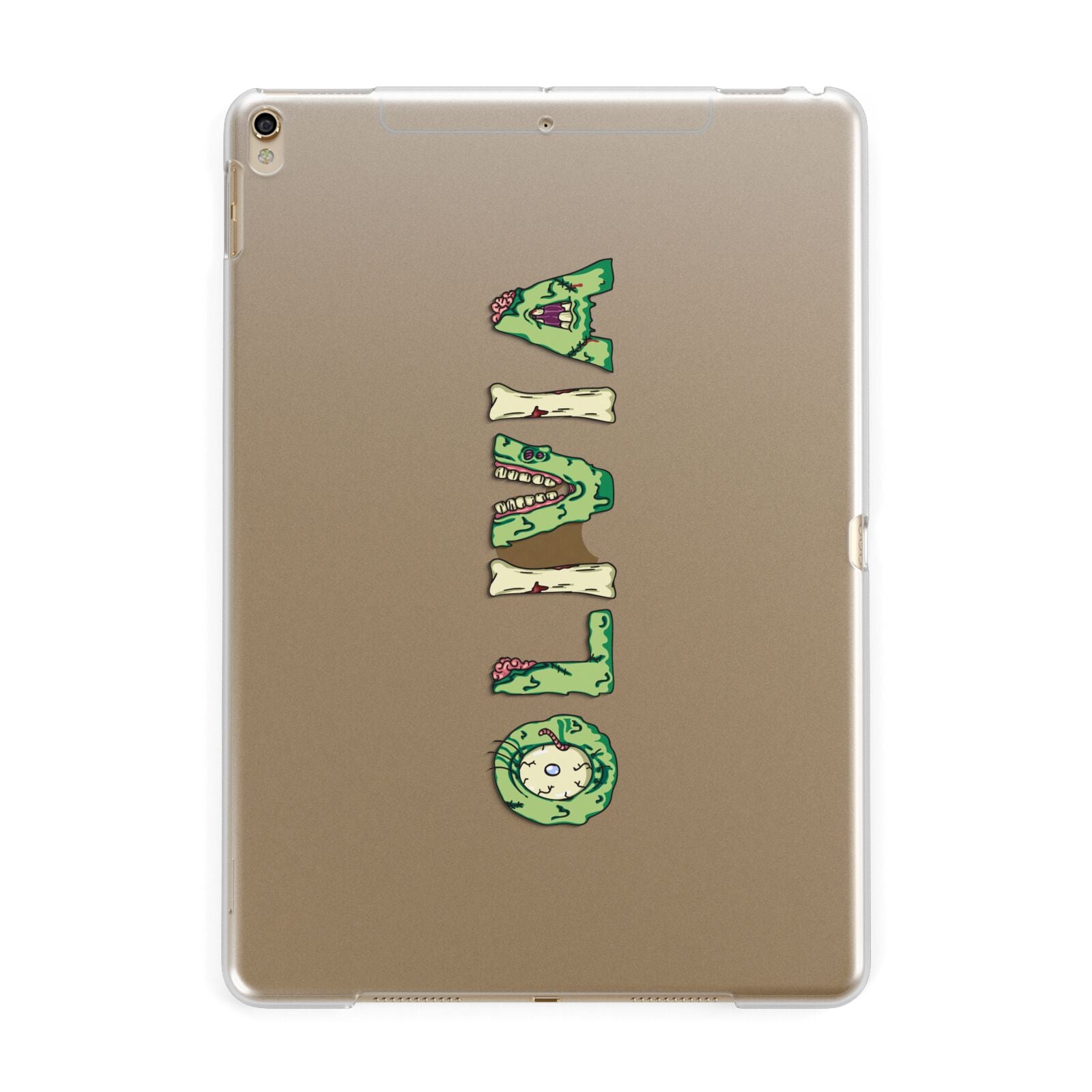 Customised Name Zombie Apple iPad Gold Case