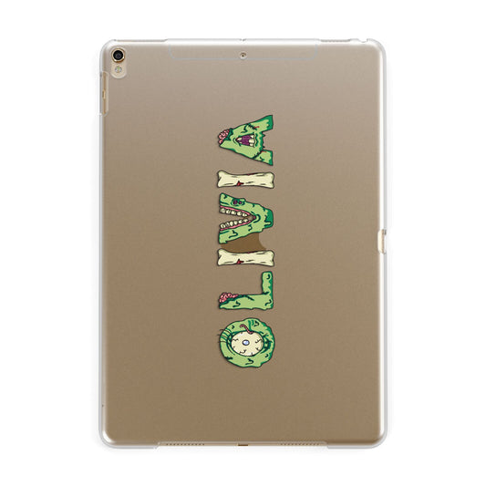 Customised Name Zombie Apple iPad Gold Case