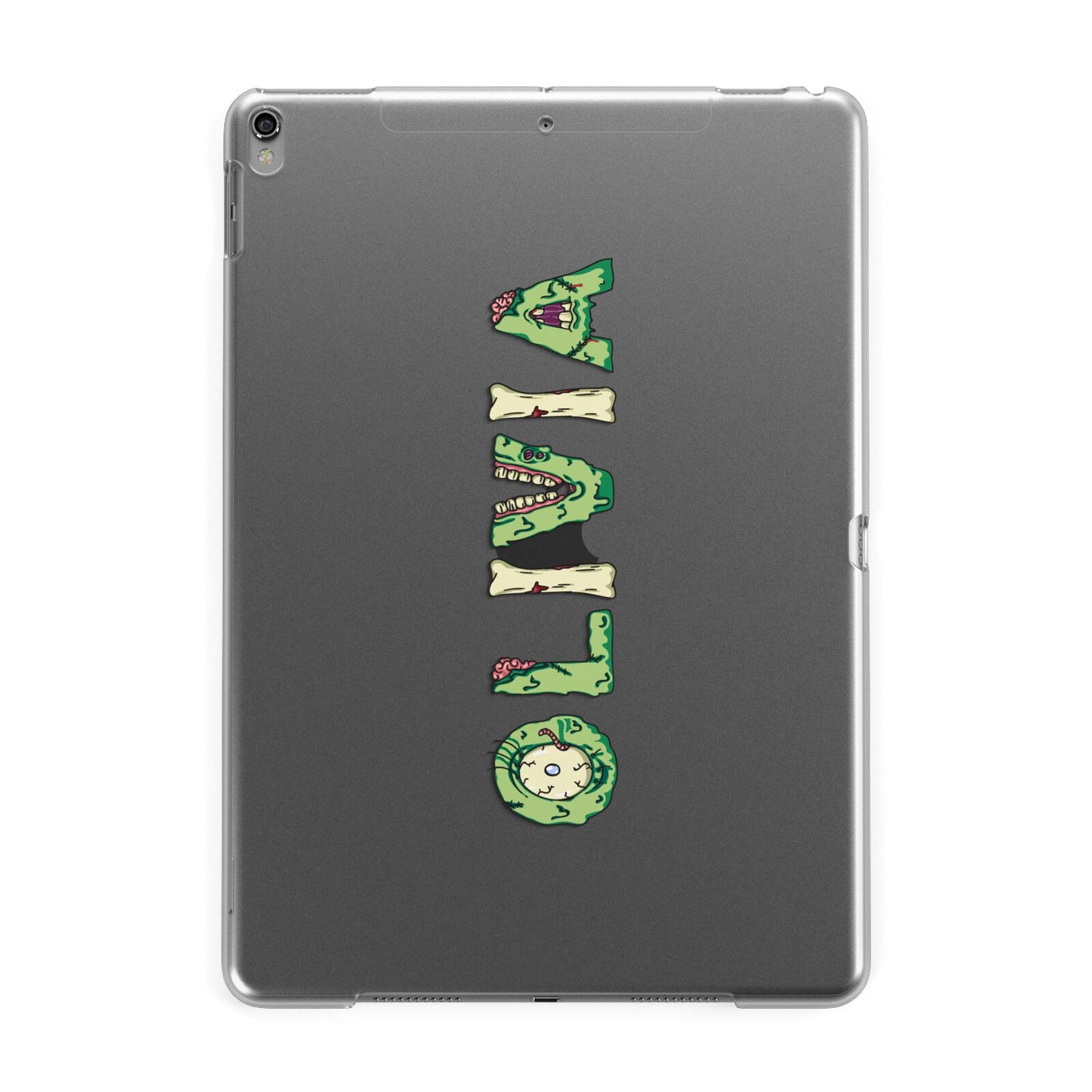 Customised Name Zombie Apple iPad Grey Case